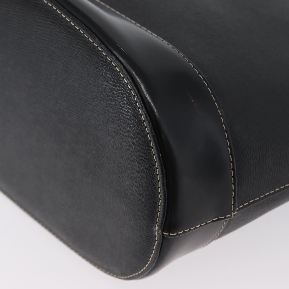 BURBERRY Tote Bag Leather Black Gold Auth ka2760