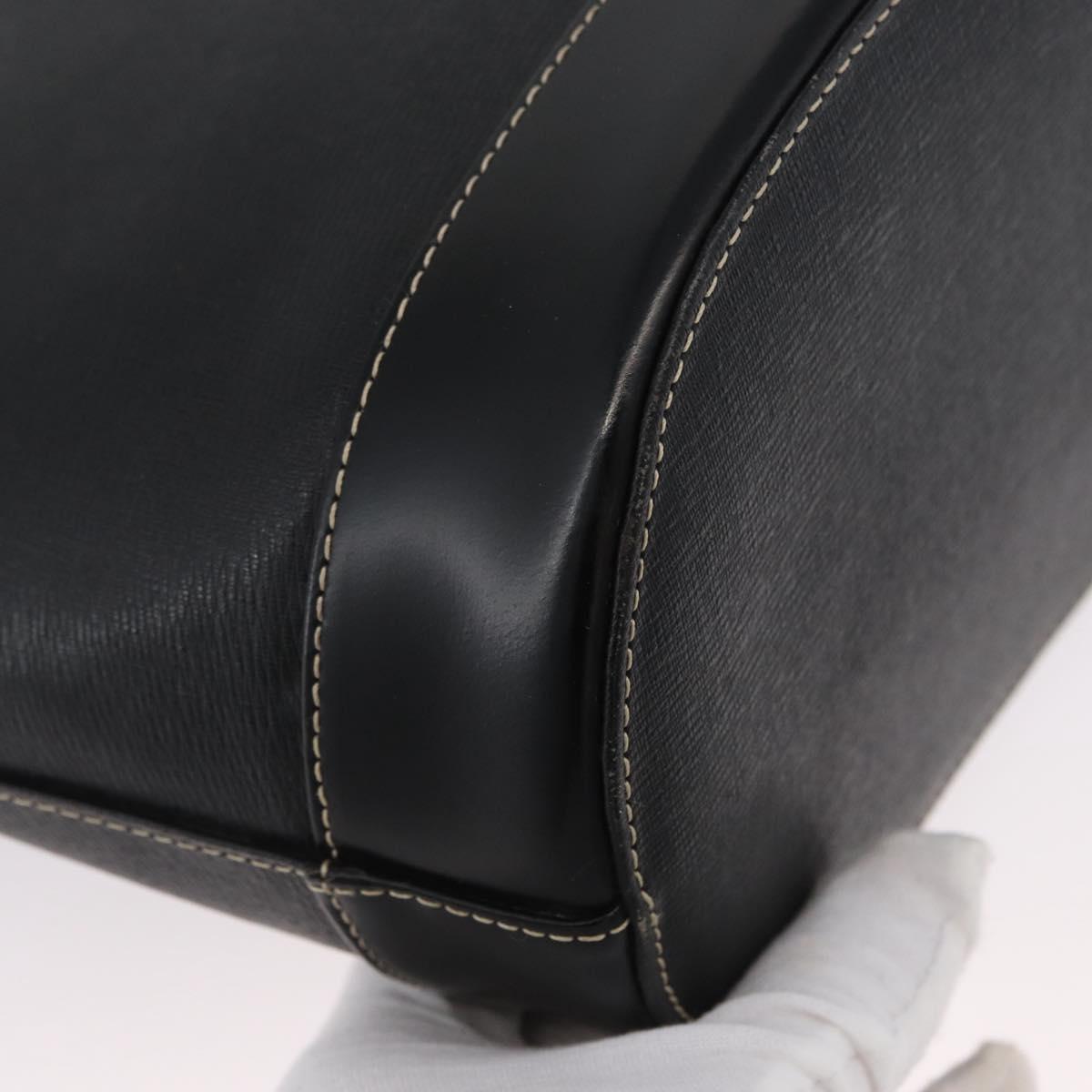 BURBERRY Tote Bag Leather Black Gold Auth ka2760