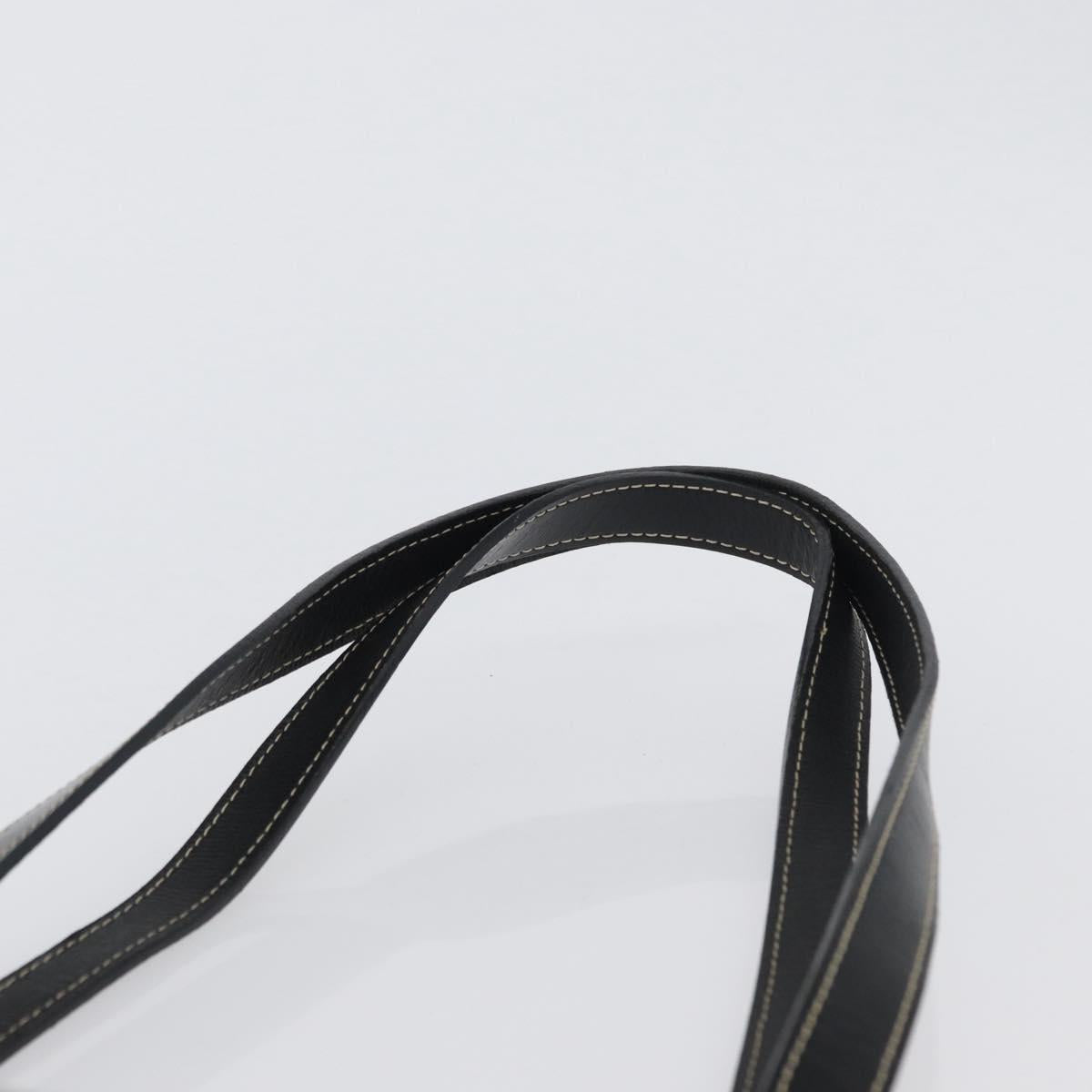 BURBERRY Tote Bag Leather Black Gold Auth ka2760