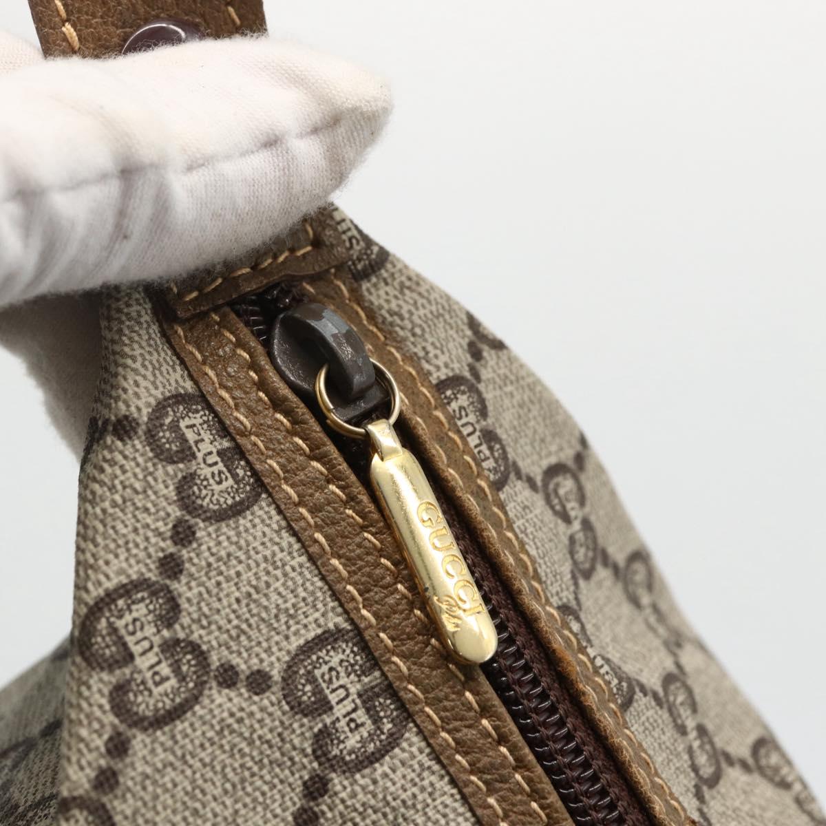 GUCCI GG Plus Supreme Web Sherry Line Tote Bag PVC Beige Red Green Auth ka2768