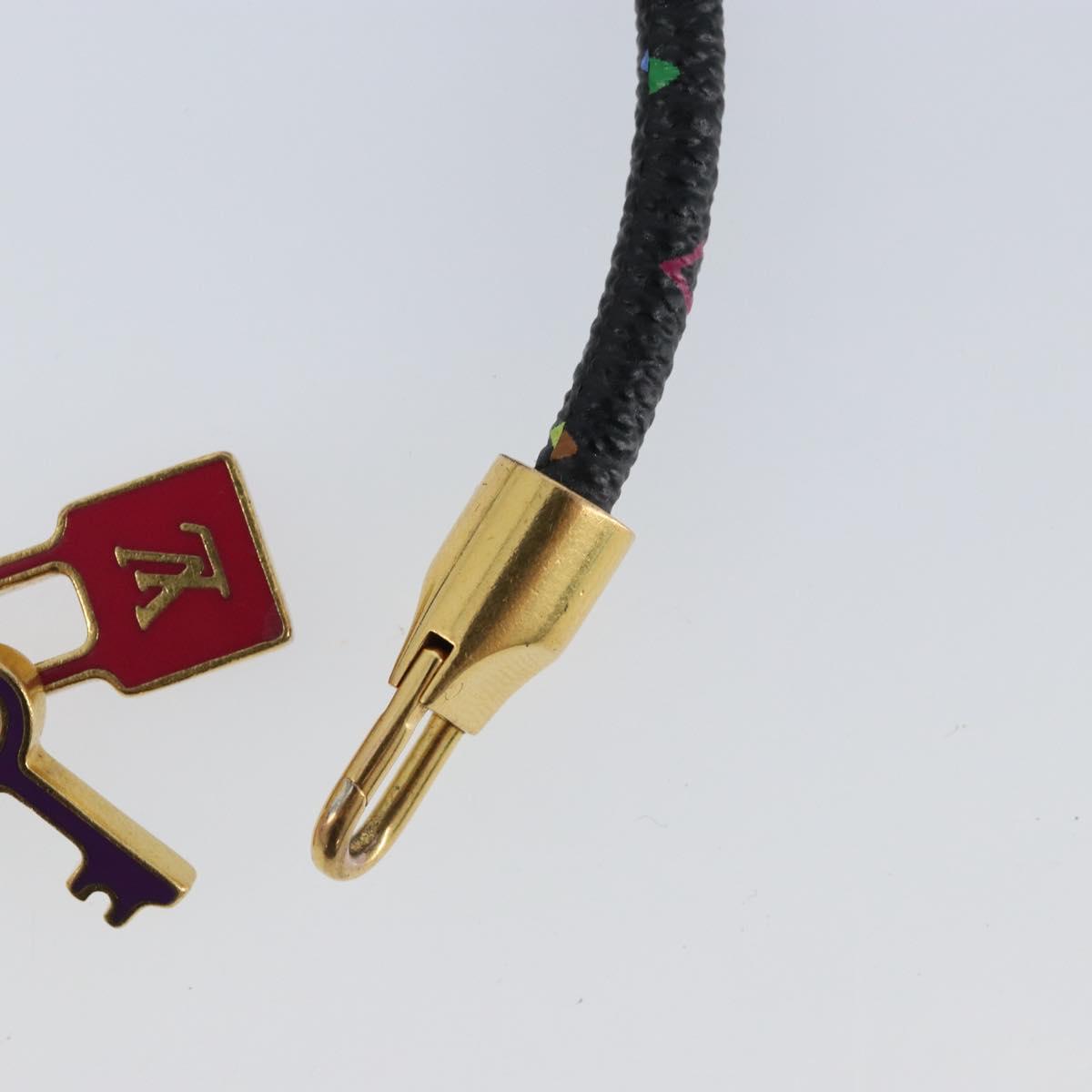 LOUIS VUITTON Multicolor Bra Rubbed Lach It Bracelet Black M6603F Auth ka2772M