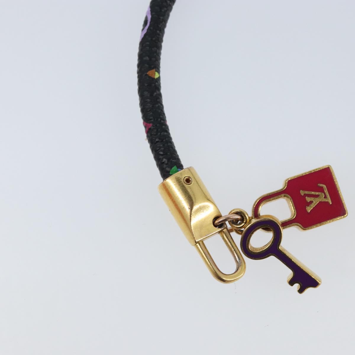 LOUIS VUITTON Multicolor Bra Rubbed Lach It Bracelet Black M6603F Auth ka2772M
