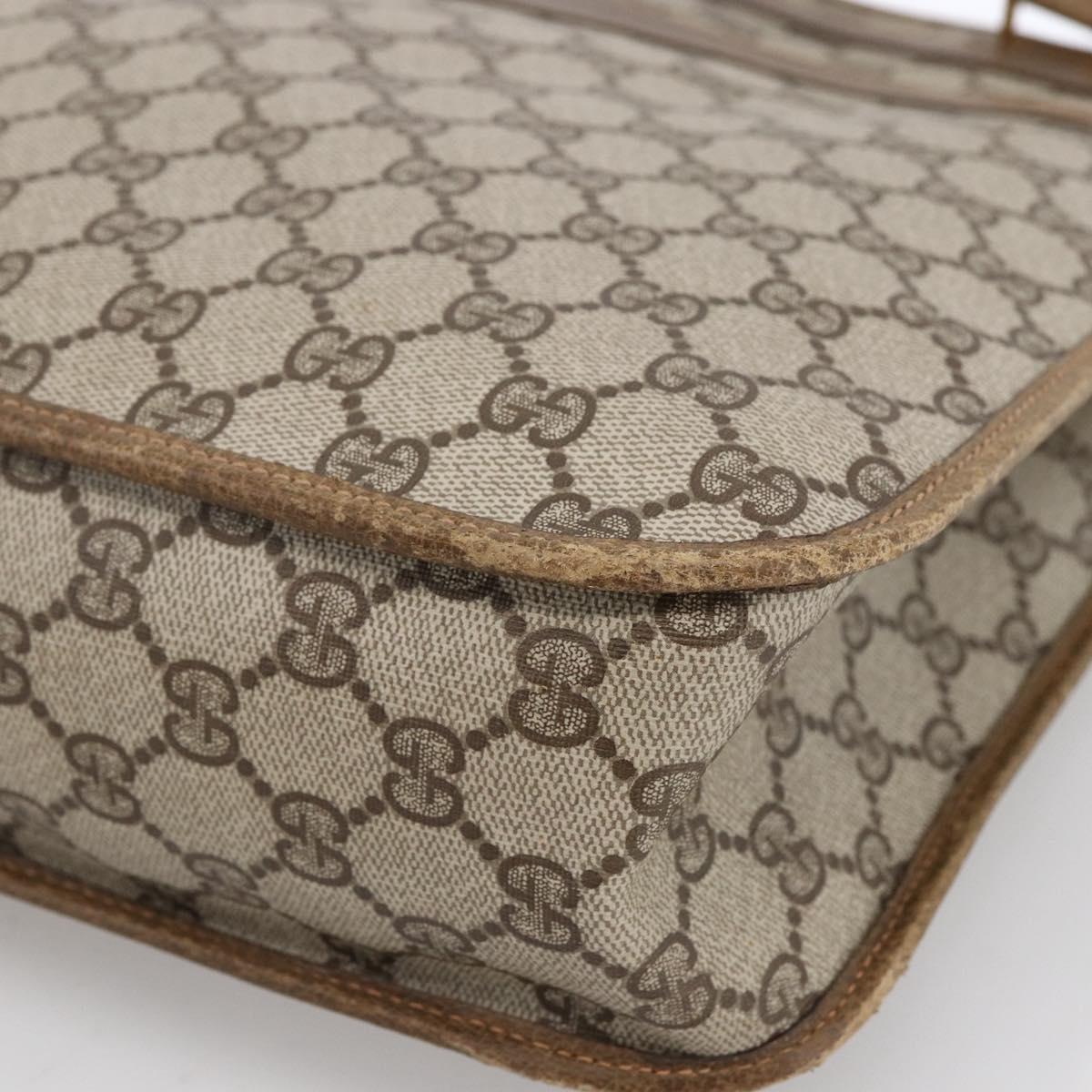 GUCCI GG Supreme Tote Bag PVC Beige Gold Auth ka2776