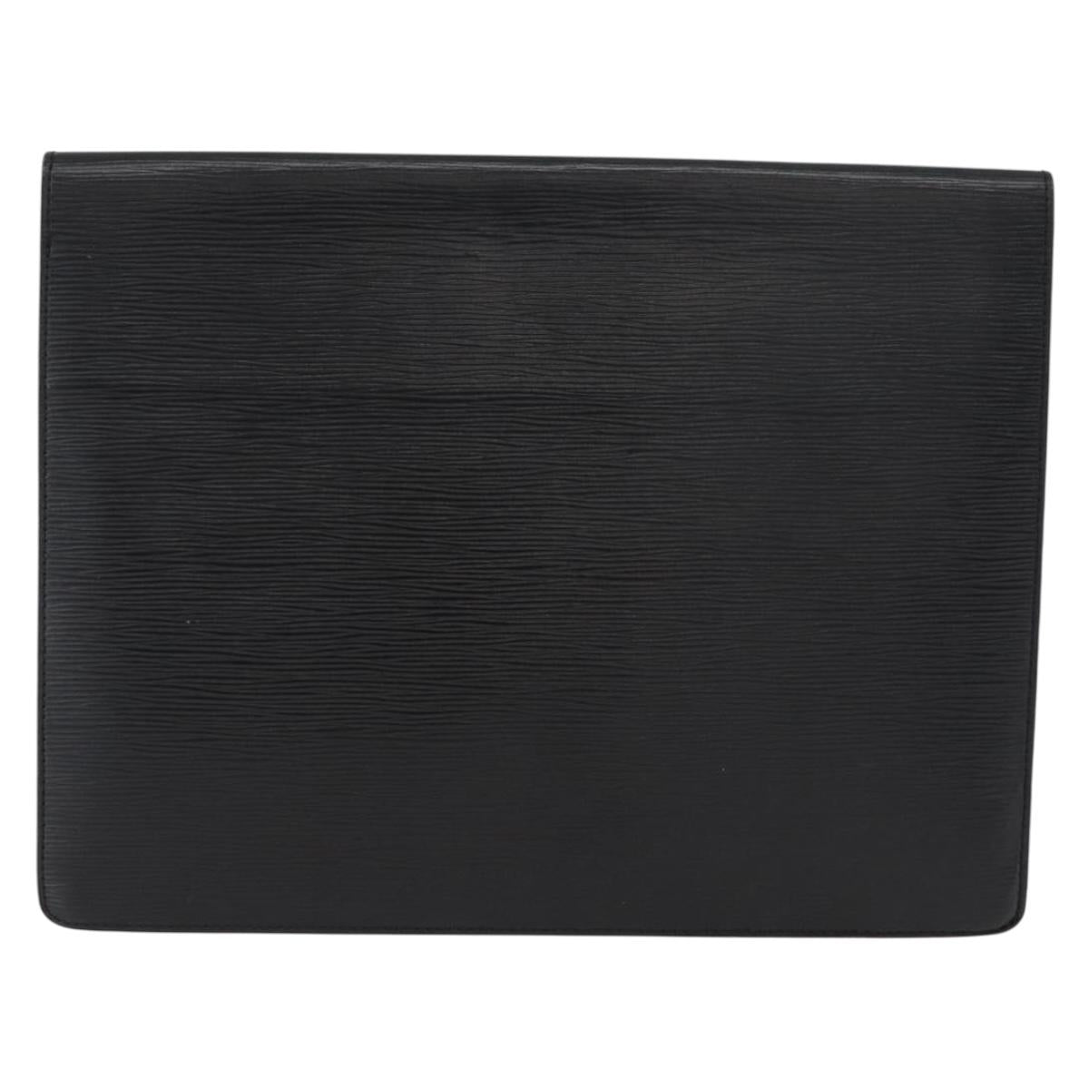 LOUIS VUITTON Epi Porte Documents・Senatur Briefcase Black M54452 Auth ka2779