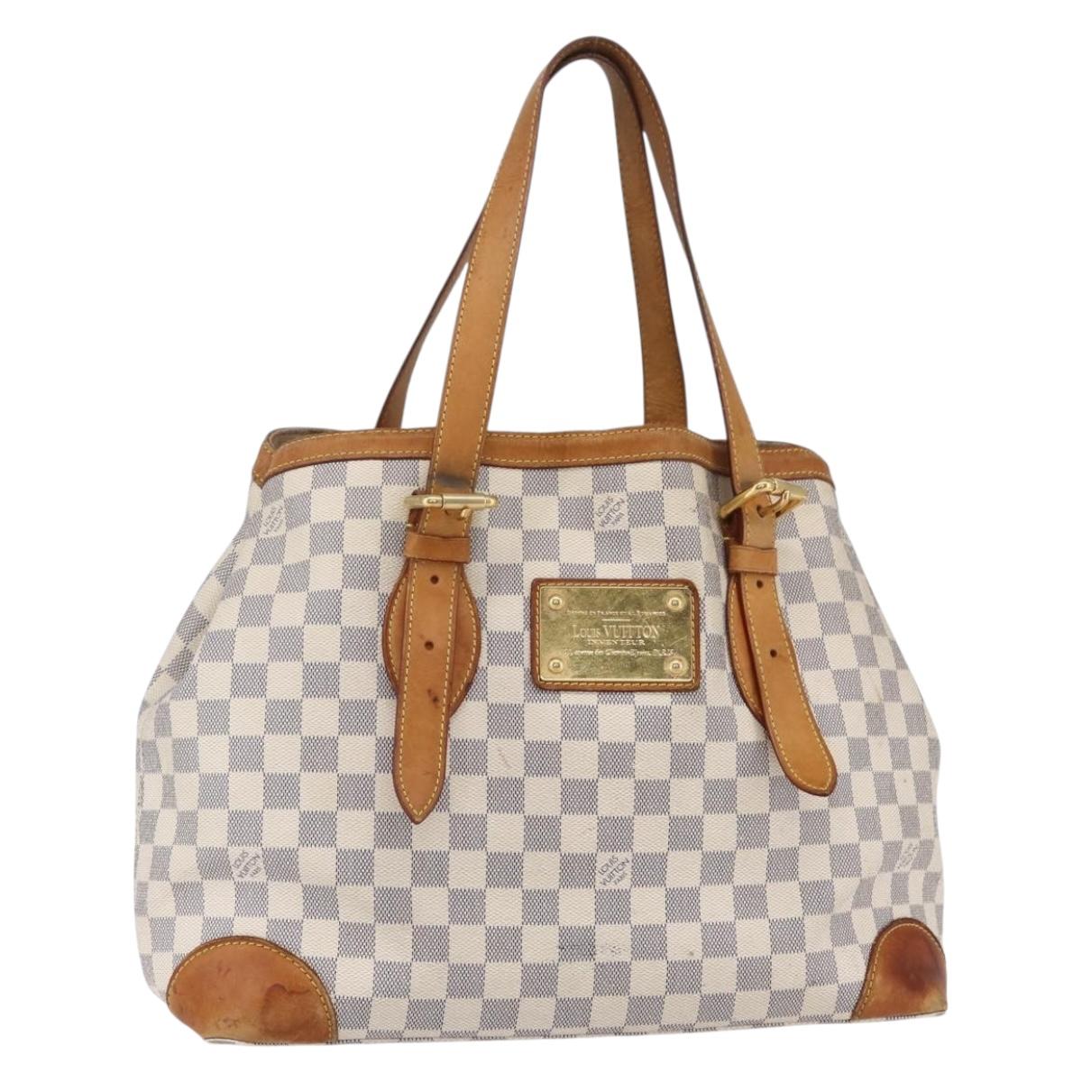 LOUIS VUITTON Damier Azur Hampstead MM Tote Bag N51206 LV Auth ka278