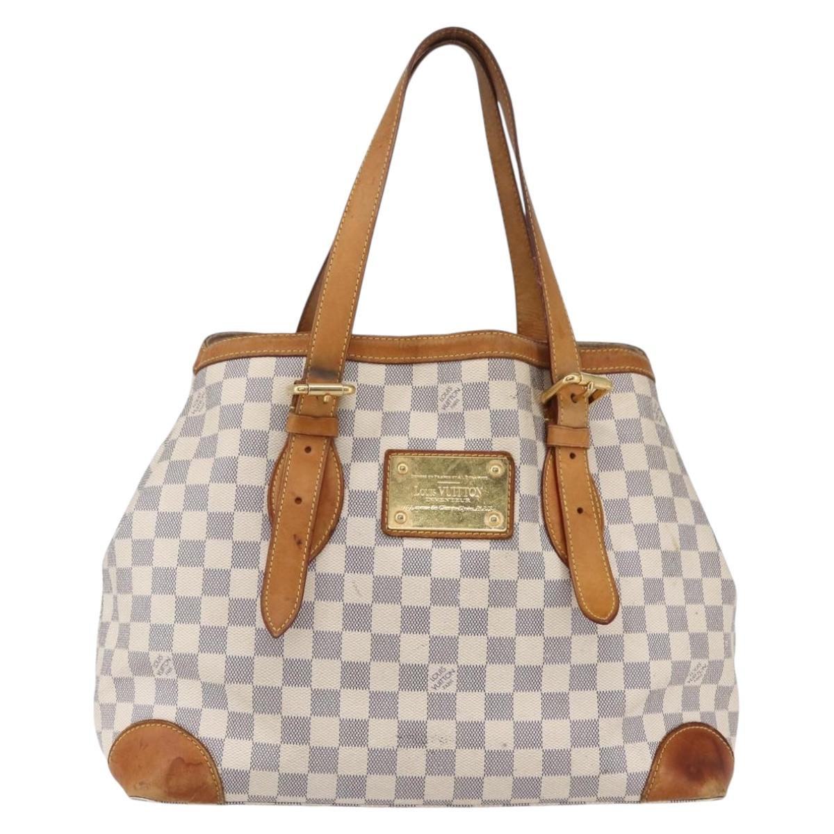 LOUIS VUITTON Damier Azur Hampstead MM Tote Bag N51206 LV Auth ka278