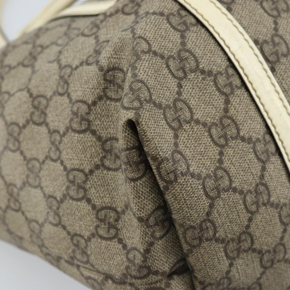 GUCCI GG Supreme Tote Bag PVC Beige Gold 197953 Auth ka2787
