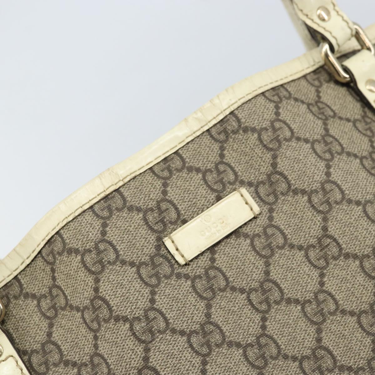 GUCCI GG Supreme Tote Bag PVC Beige Gold 197953 Auth ka2787