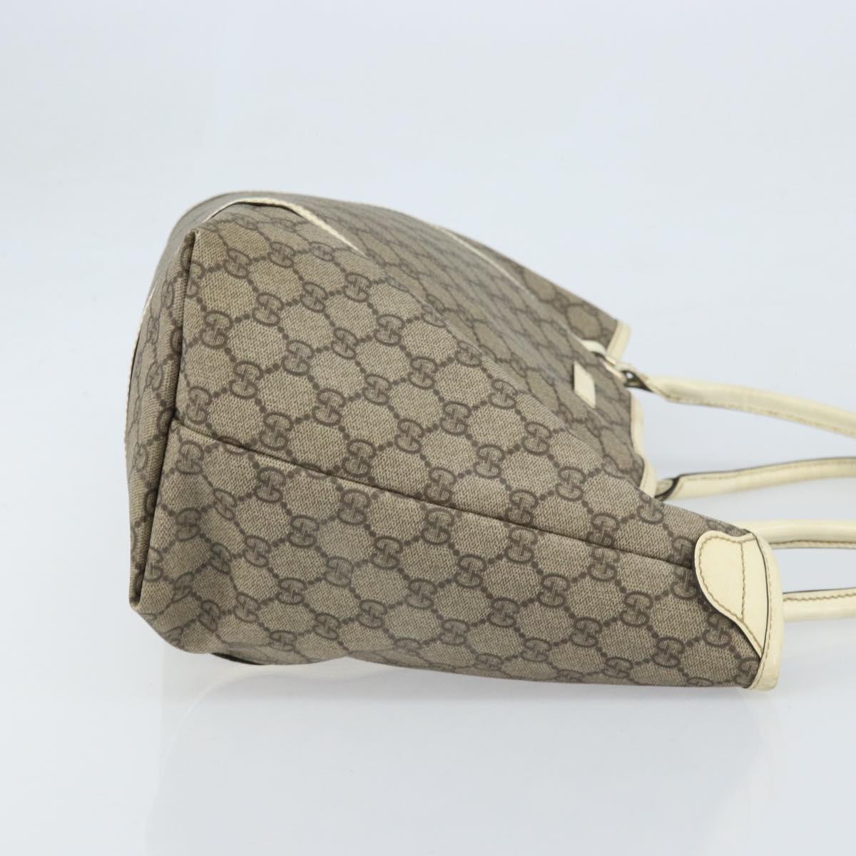 GUCCI GG Supreme Tote Bag PVC Beige Gold 197953 Auth ka2787