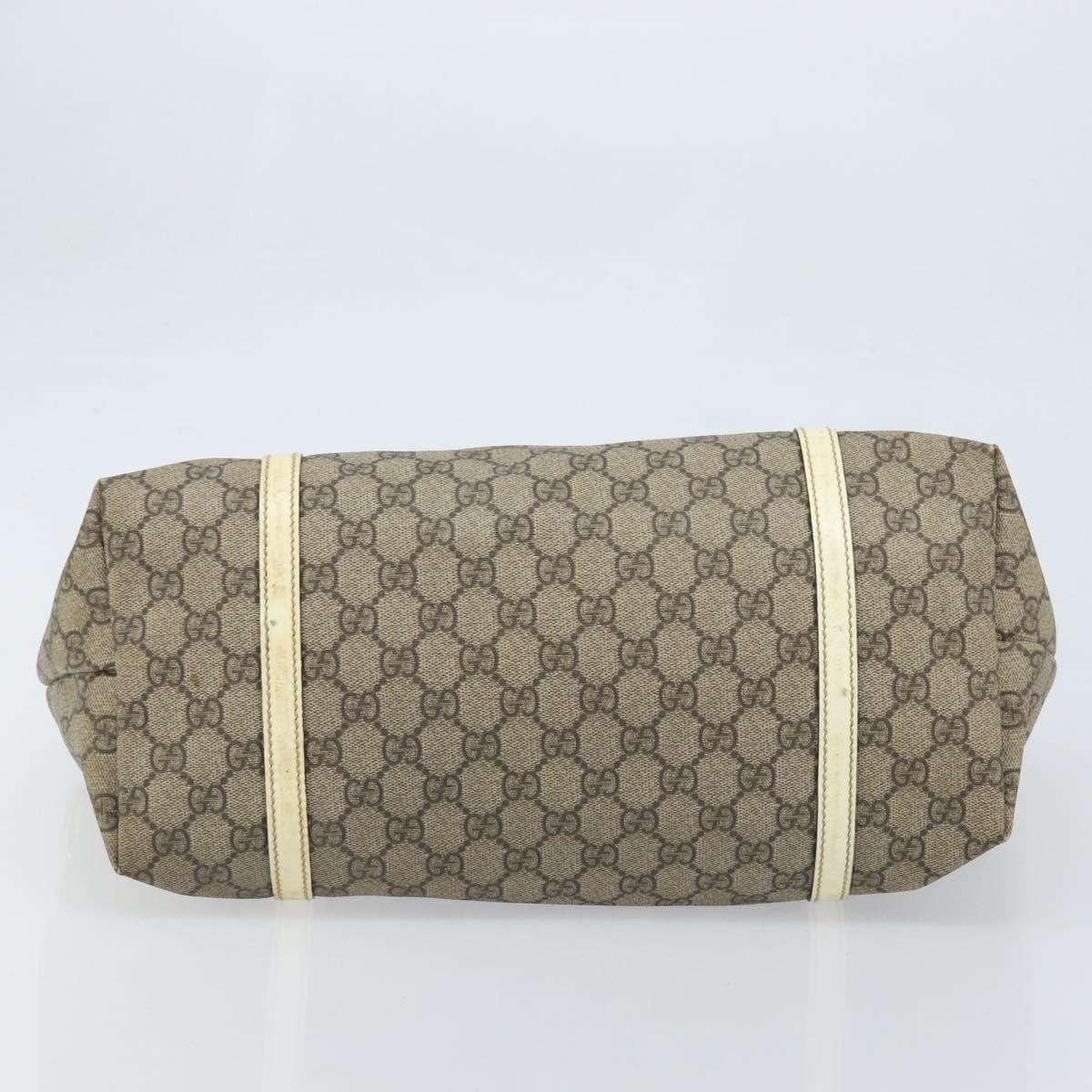 GUCCI GG Supreme Tote Bag PVC Beige Gold 197953 Auth ka2787