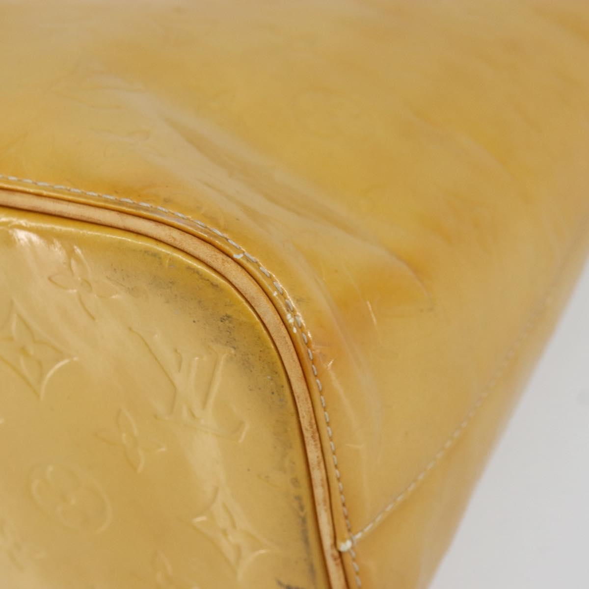 LOUIS VUITTON Monogram Vernis Houston Hand Bag Beige M91004 LV Auth ka279