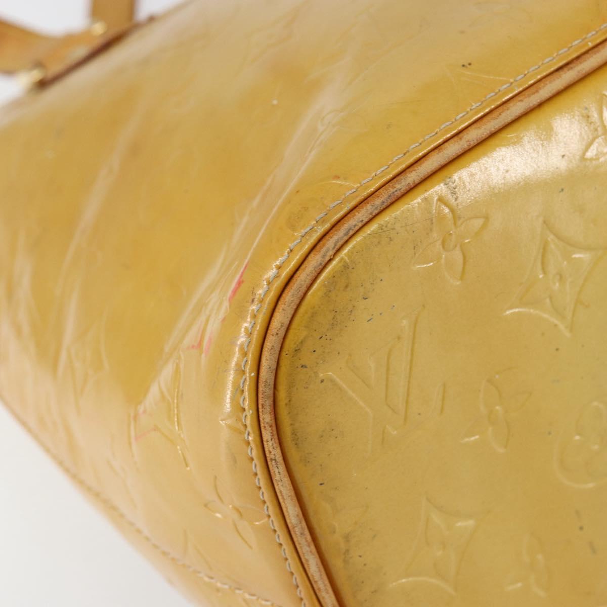 LOUIS VUITTON Monogram Vernis Houston Hand Bag Beige M91004 LV Auth ka279