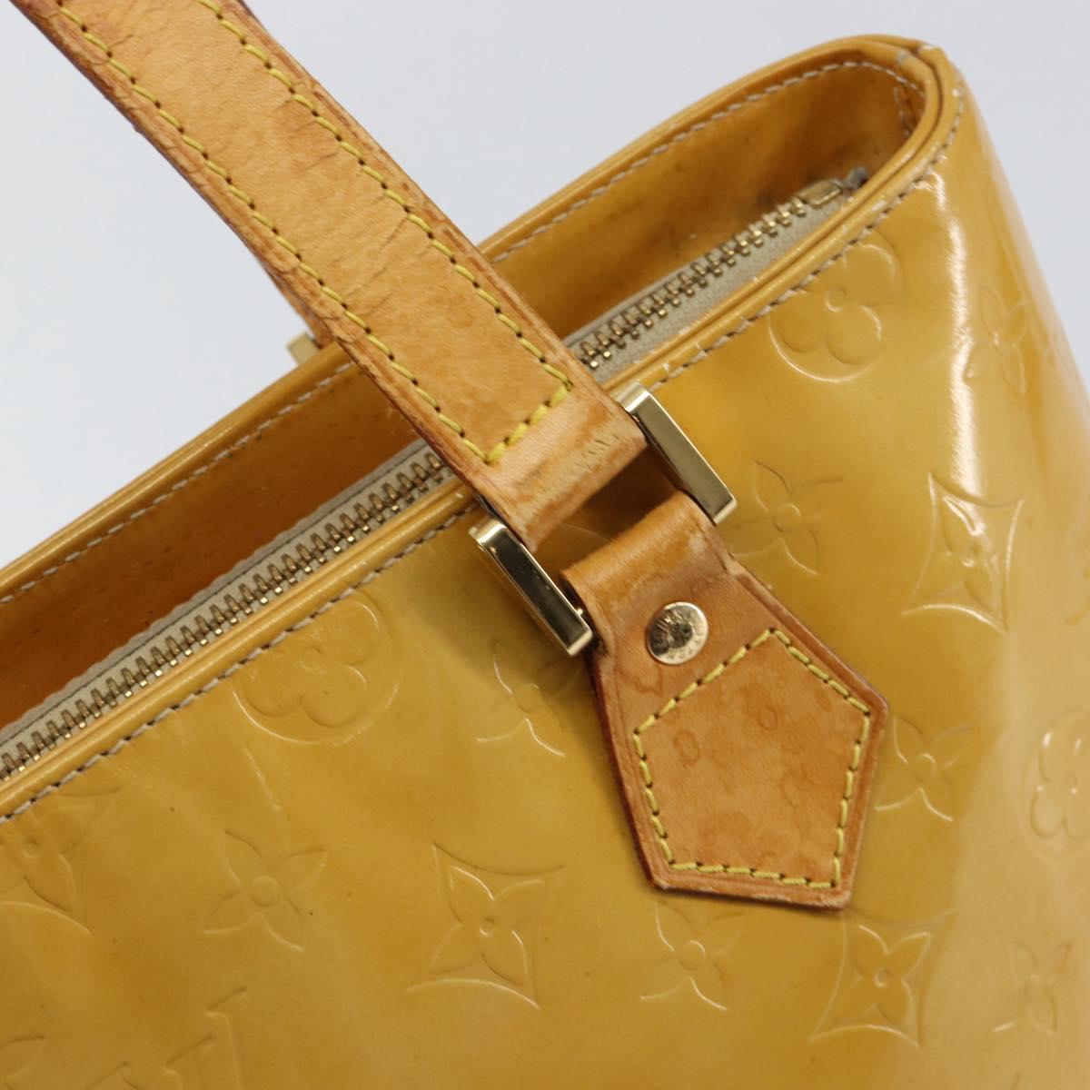 LOUIS VUITTON Monogram Vernis Houston Hand Bag Beige M91004 LV Auth ka279