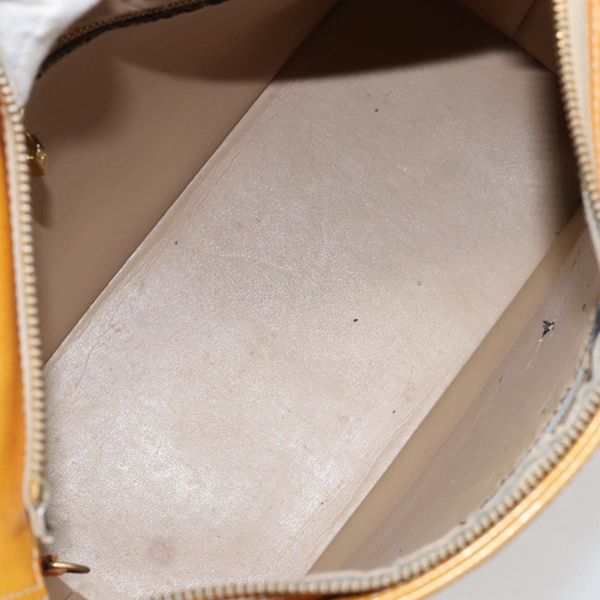 LOUIS VUITTON Monogram Vernis Houston Hand Bag Beige M91004 LV Auth ka279