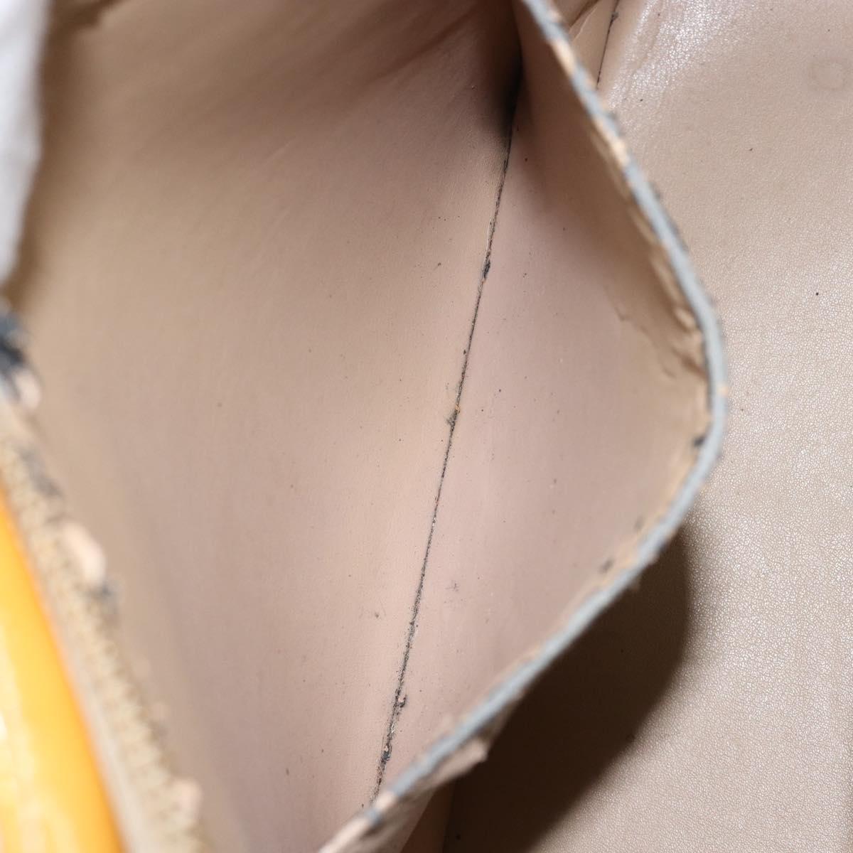 LOUIS VUITTON Monogram Vernis Houston Hand Bag Beige M91004 LV Auth ka279