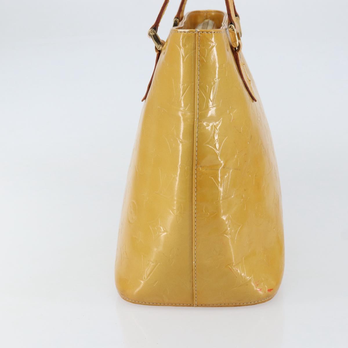 LOUIS VUITTON Monogram Vernis Houston Hand Bag Beige M91004 LV Auth ka279