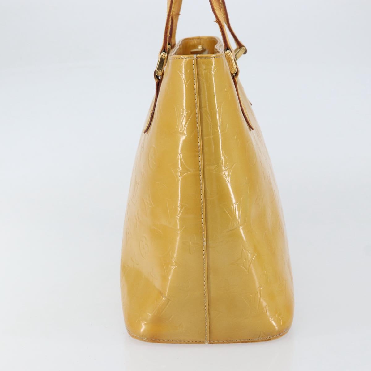 LOUIS VUITTON Monogram Vernis Houston Hand Bag Beige M91004 LV Auth ka279