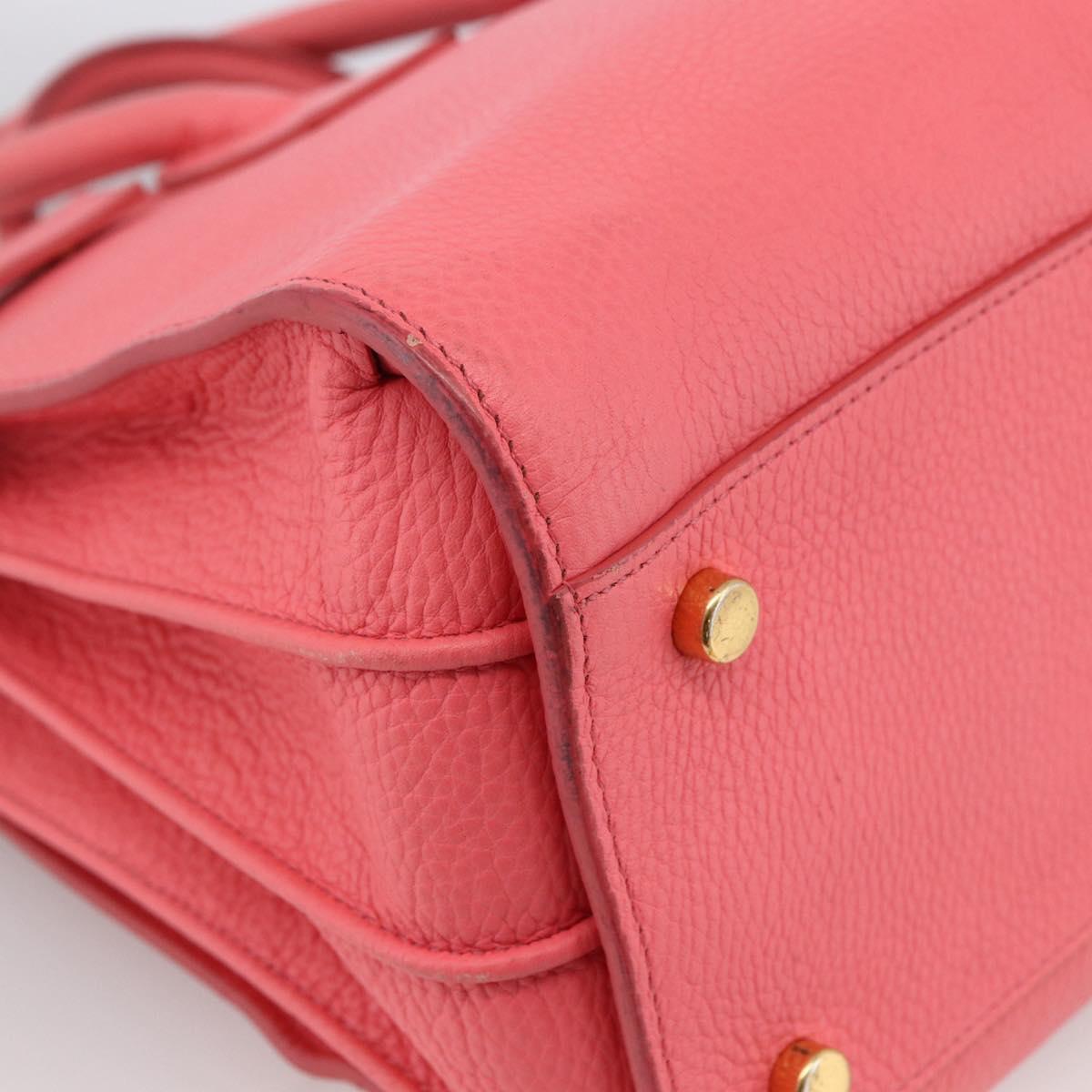 SAINT LAURENT Sac De Jules Small Bag Leather 2way Pink Gold 324823 Auth ka2795A