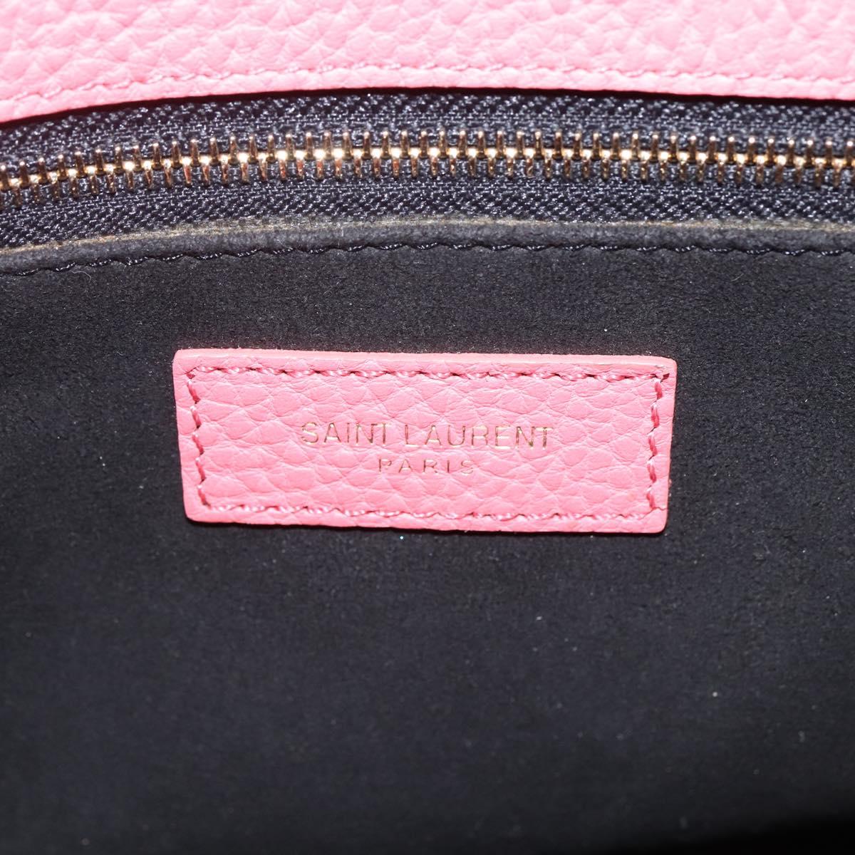 SAINT LAURENT Sac De Jules Small Bag Leather 2way Pink Gold 324823 Auth ka2795A