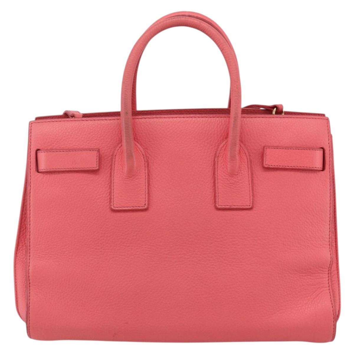 SAINT LAURENT Sac De Jules Small Bag Leather 2way Pink Gold 324823 Auth ka2795A