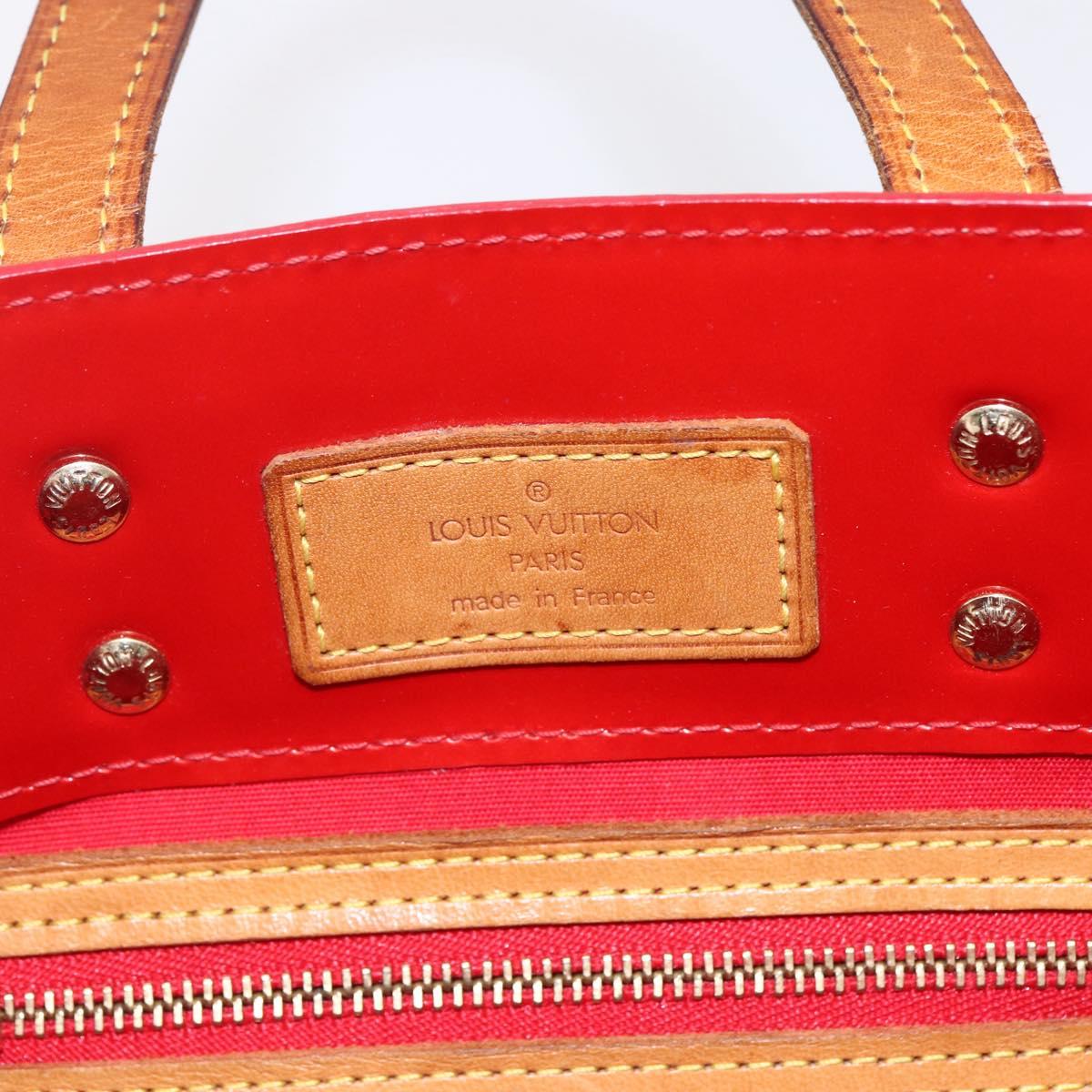 LOUIS VUITTON Monogram Vernis Reade PM Hand Bag Red Rouge M91088 LV Auth ka280