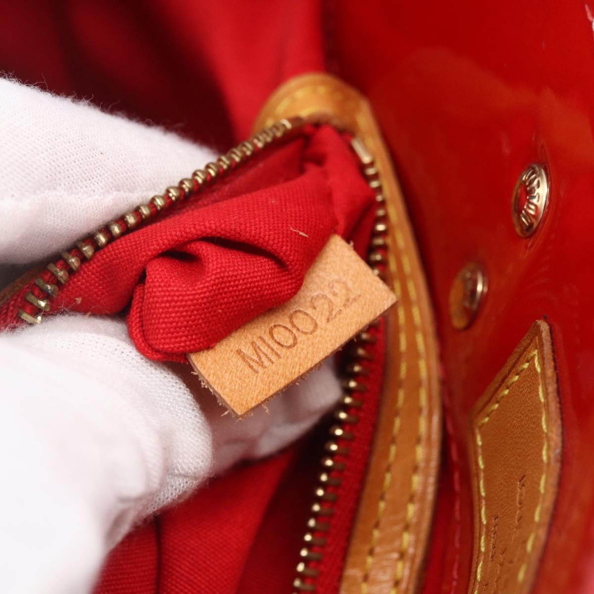 LOUIS VUITTON Monogram Vernis Reade PM Hand Bag Red Rouge M91088 LV Auth ka280
