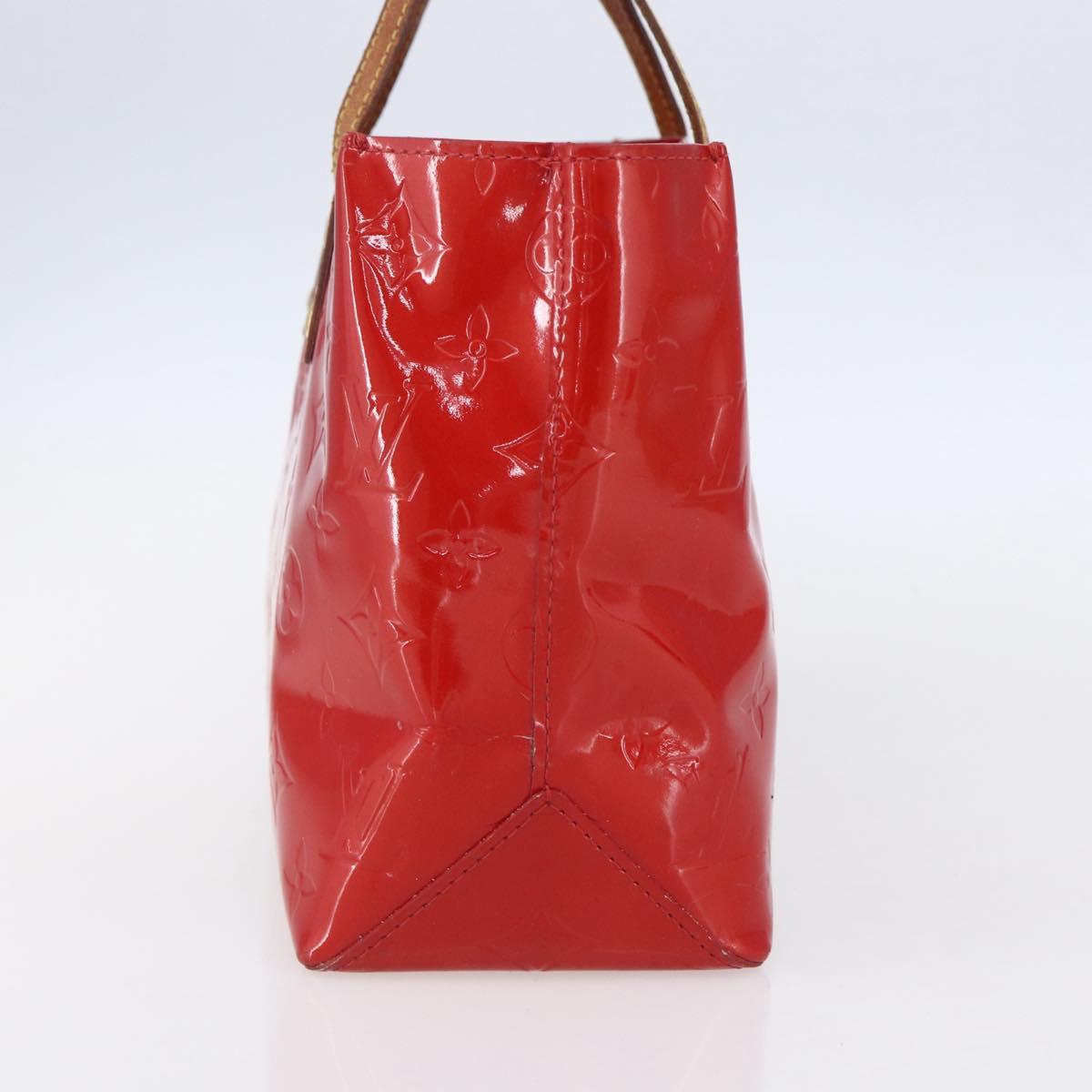 LOUIS VUITTON Monogram Vernis Reade PM Hand Bag Red Rouge M91088 LV Auth ka280