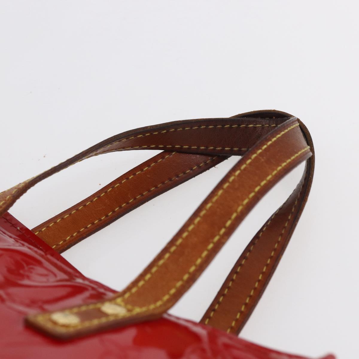 LOUIS VUITTON Monogram Vernis Reade PM Hand Bag Red Rouge M91088 LV Auth ka280