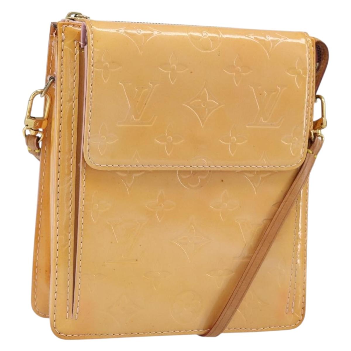 LOUIS VUITTON Monogram Vernis Motto Pouch Marshmallow Pink M91312 LV Auth ka2806