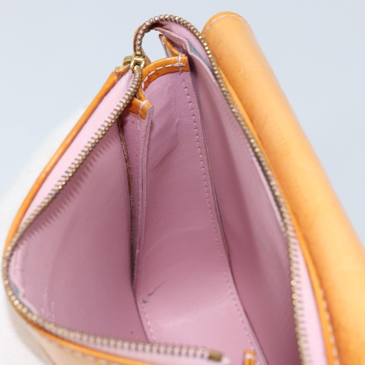 LOUIS VUITTON Monogram Vernis Motto Pouch Marshmallow Pink M91312 LV Auth ka2806