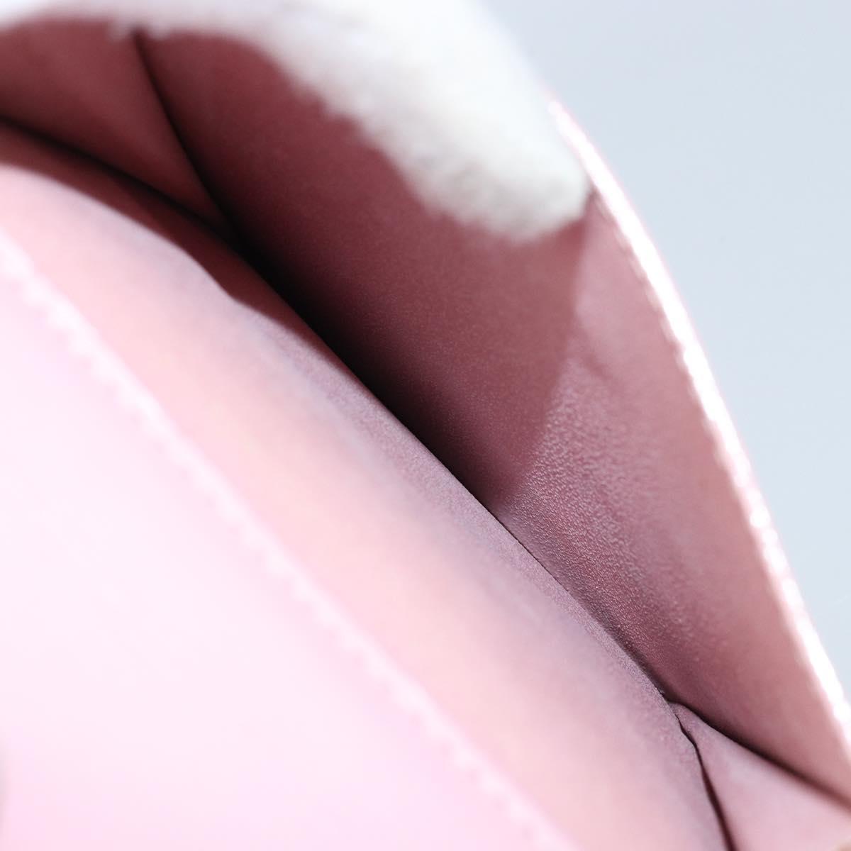 LOUIS VUITTON Monogram Vernis Motto Pouch Marshmallow Pink M91312 LV Auth ka2806