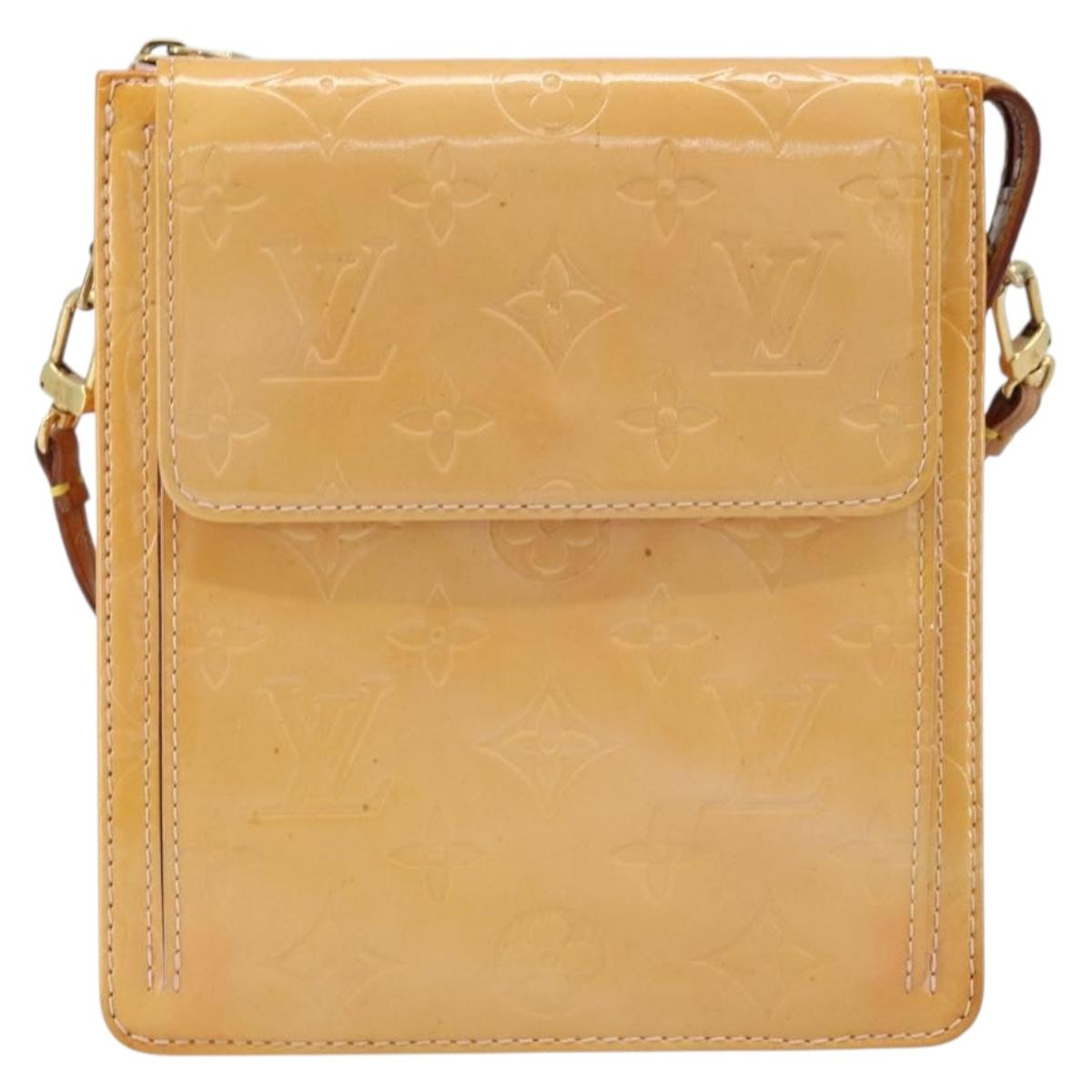 LOUIS VUITTON Monogram Vernis Motto Pouch Marshmallow Pink M91312 LV Auth ka2806