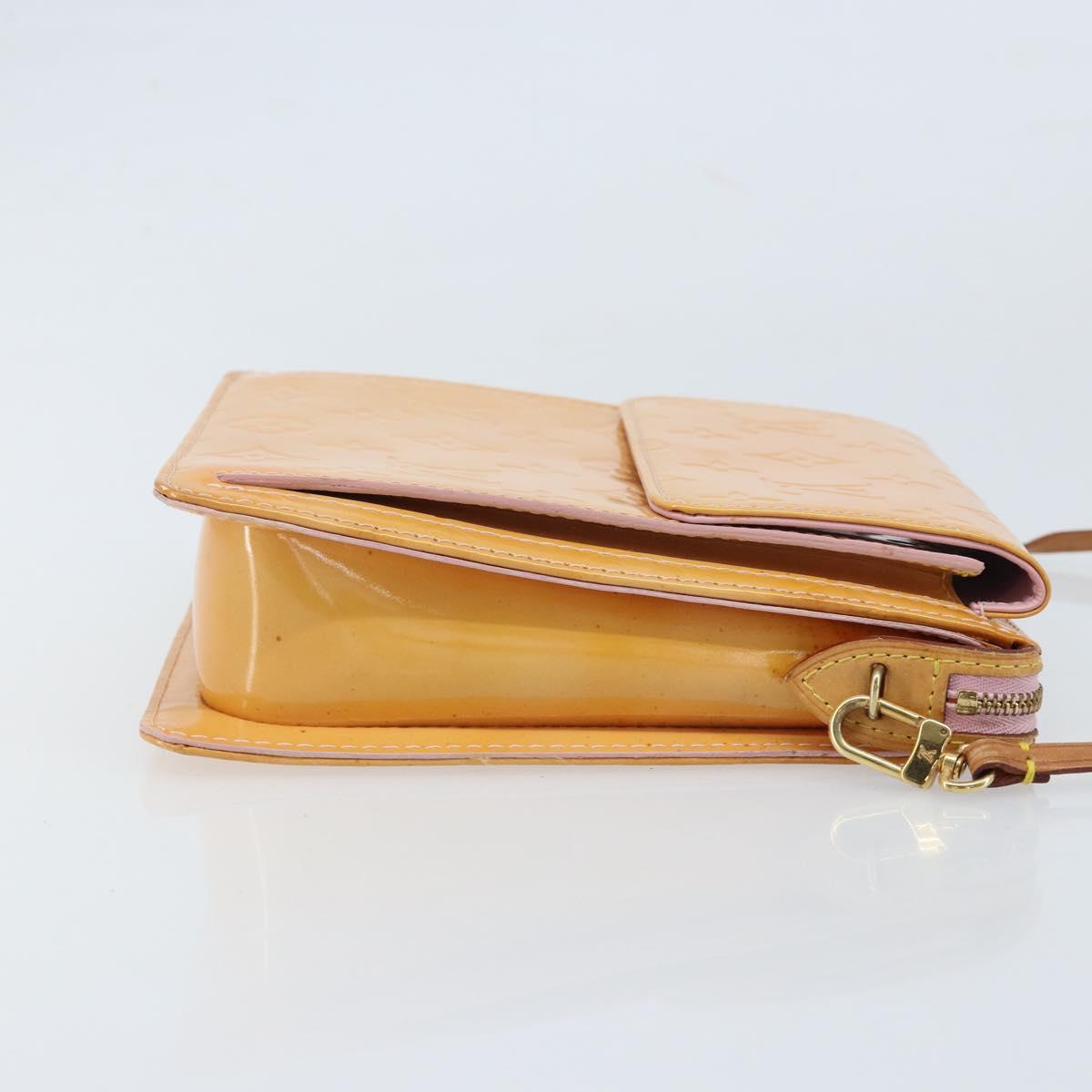 LOUIS VUITTON Monogram Vernis Motto Pouch Marshmallow Pink M91312 LV Auth ka2806