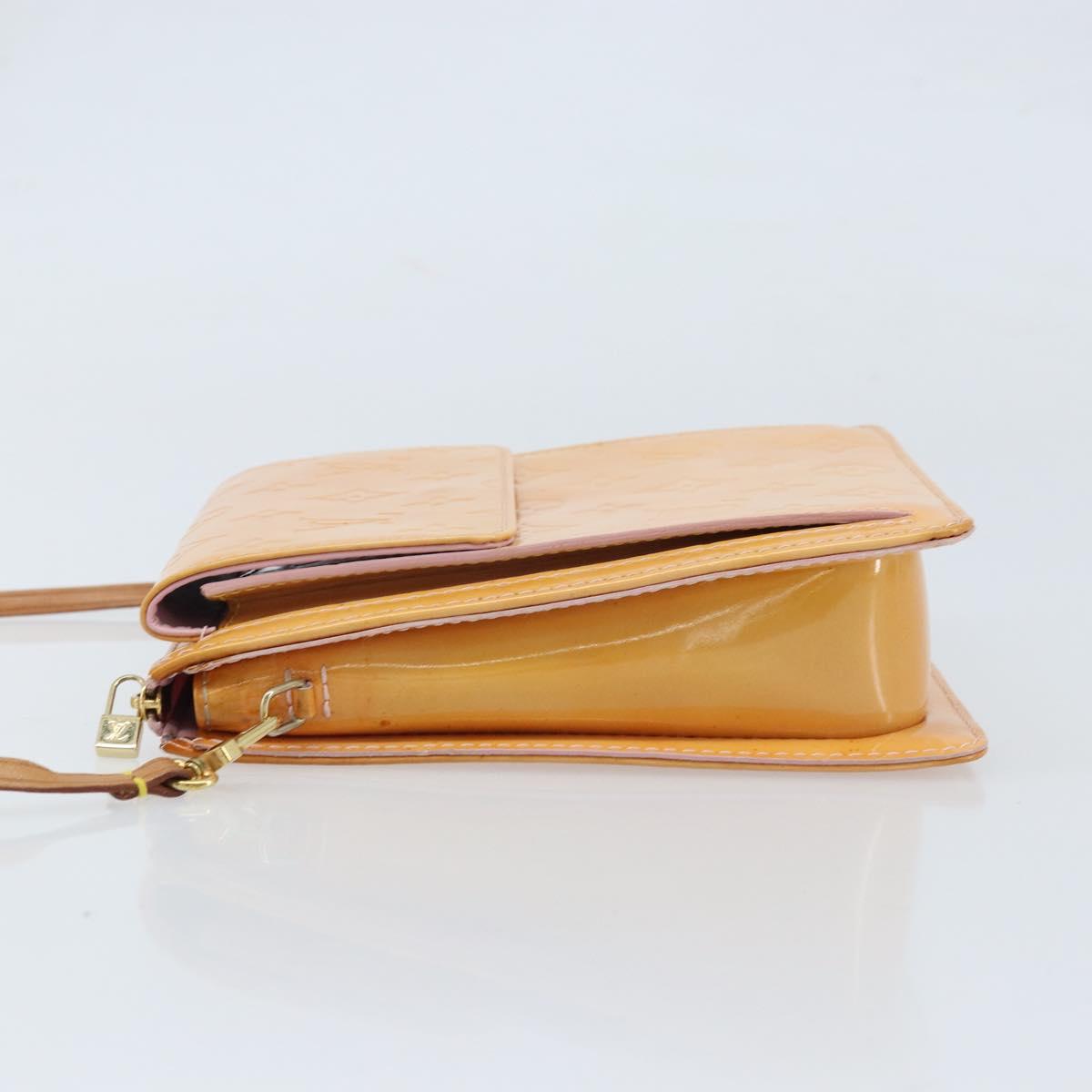LOUIS VUITTON Monogram Vernis Motto Pouch Marshmallow Pink M91312 LV Auth ka2806