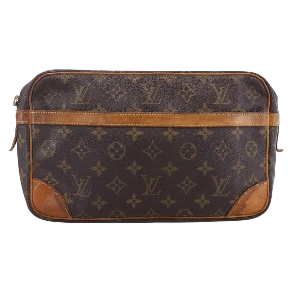 LOUIS VUITTON Monogram Compiegne 28 Clutch Bag M51845 LV Auth ka2808