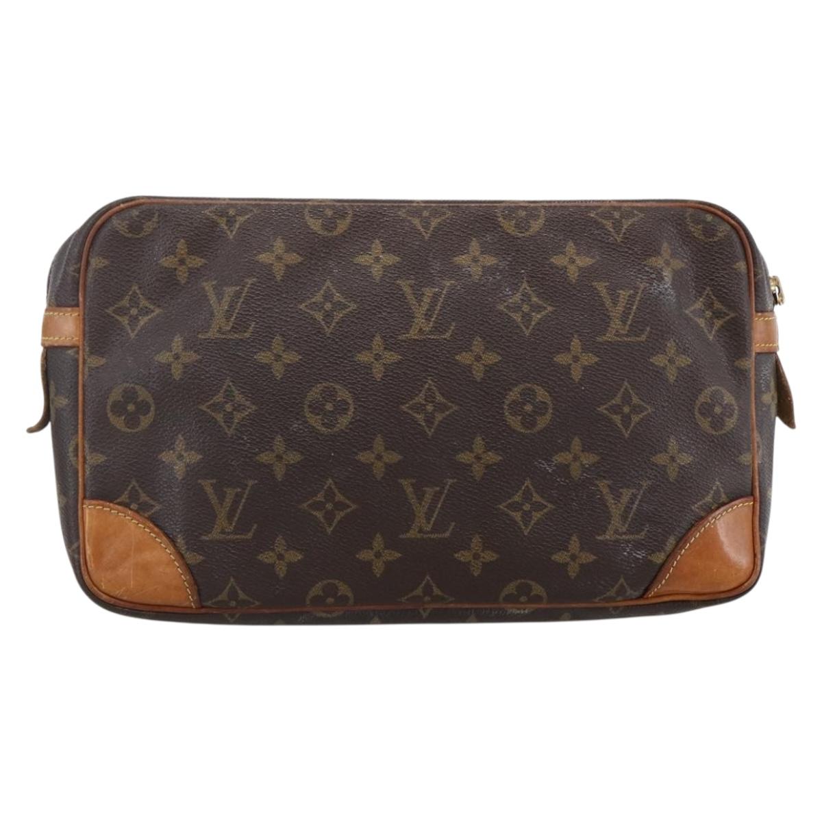 LOUIS VUITTON Monogram Compiegne 28 Clutch Bag M51845 LV Auth ka2808