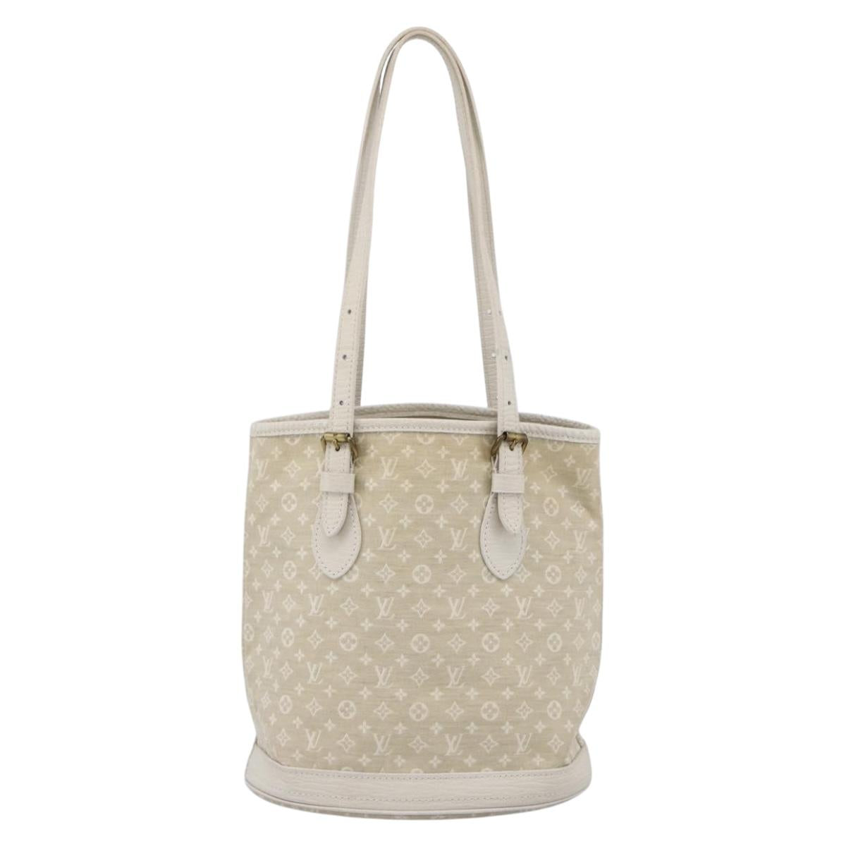LOUIS VUITTON Monogram Mini Lin Bucket PM Shoulder Bag Dunne M95316 Auth ka2813