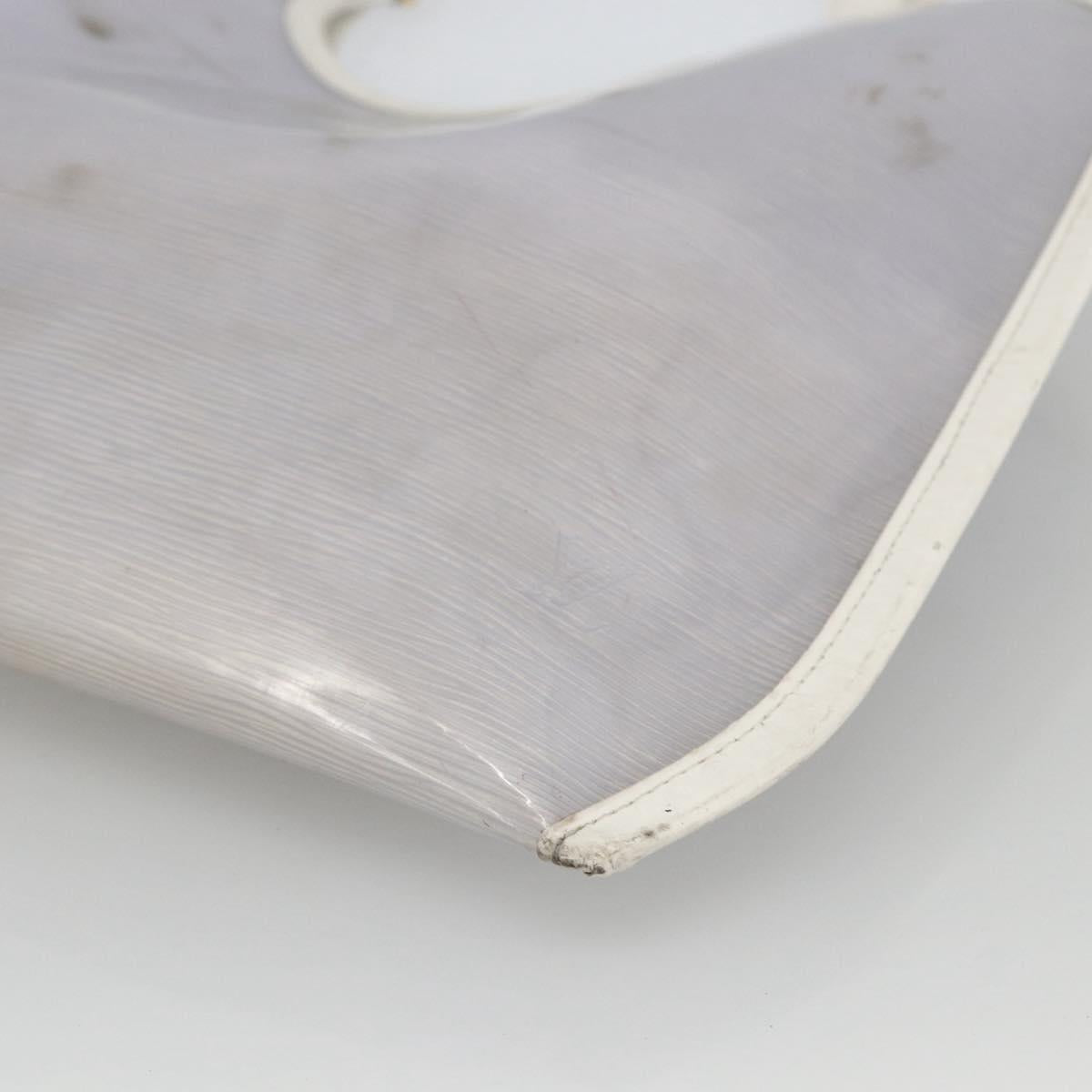 LOUIS VUITTON Epi Plage Via Bag Vinyl Leather Clear White M92153 LV Auth ka2814