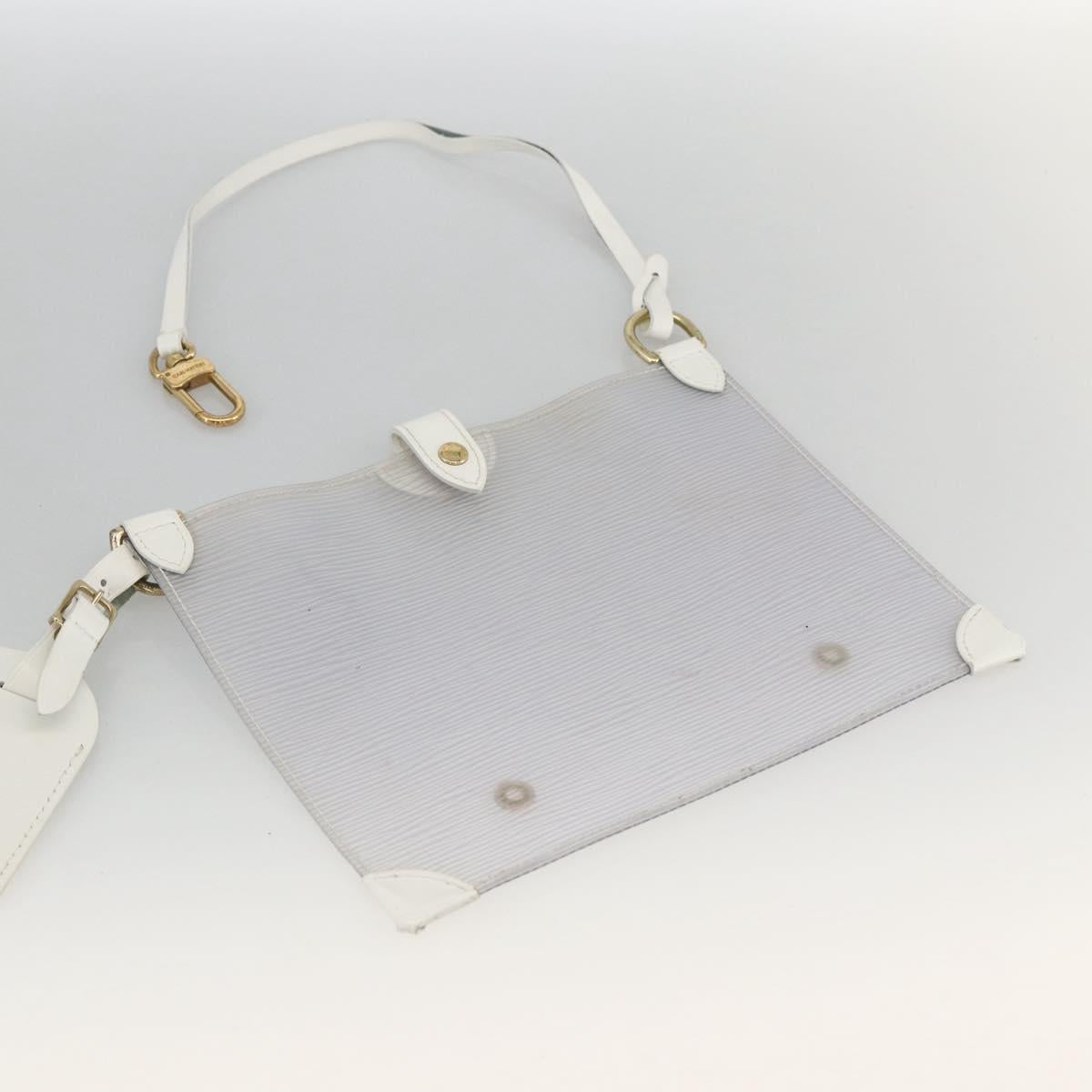 LOUIS VUITTON Epi Plage Via Bag Vinyl Leather Clear White M92153 LV Auth ka2814