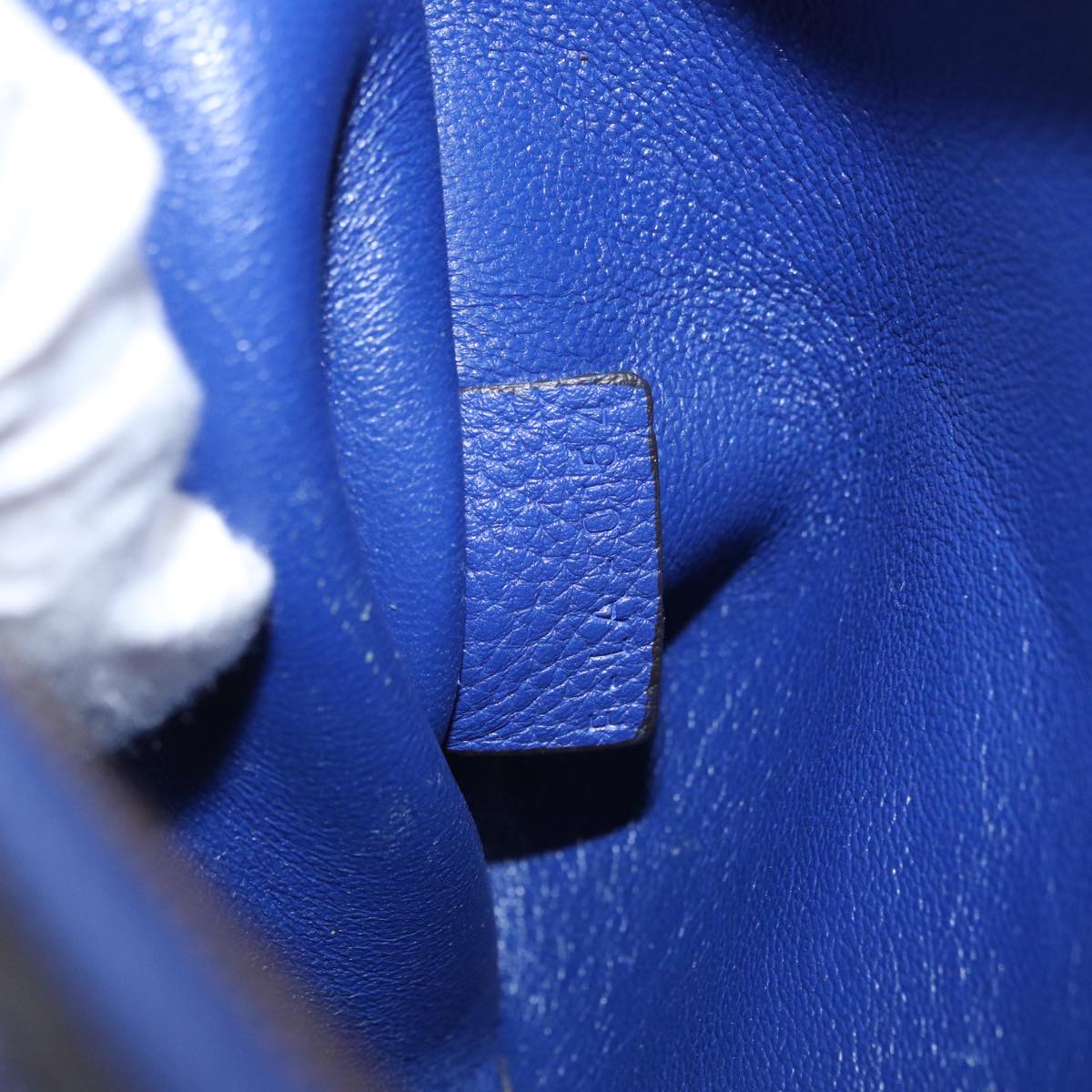CELINE Trapeze Hand Bag Suede Leather 2way Blue Gold Auth ka2823