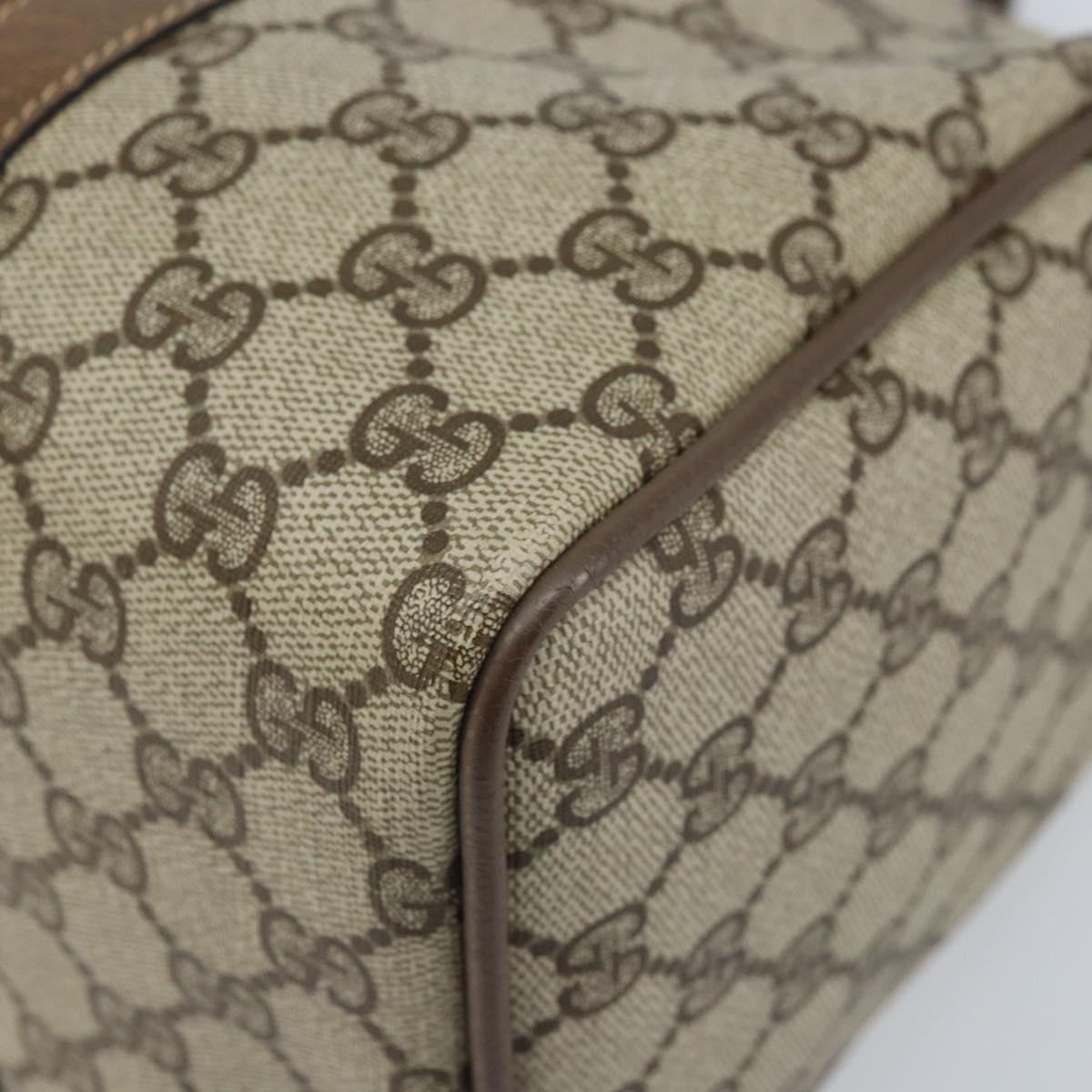 GUCCI GG Supreme Web Sherry Line Boston Bag PVC Beige Gold 24 02 007 Auth ka2825