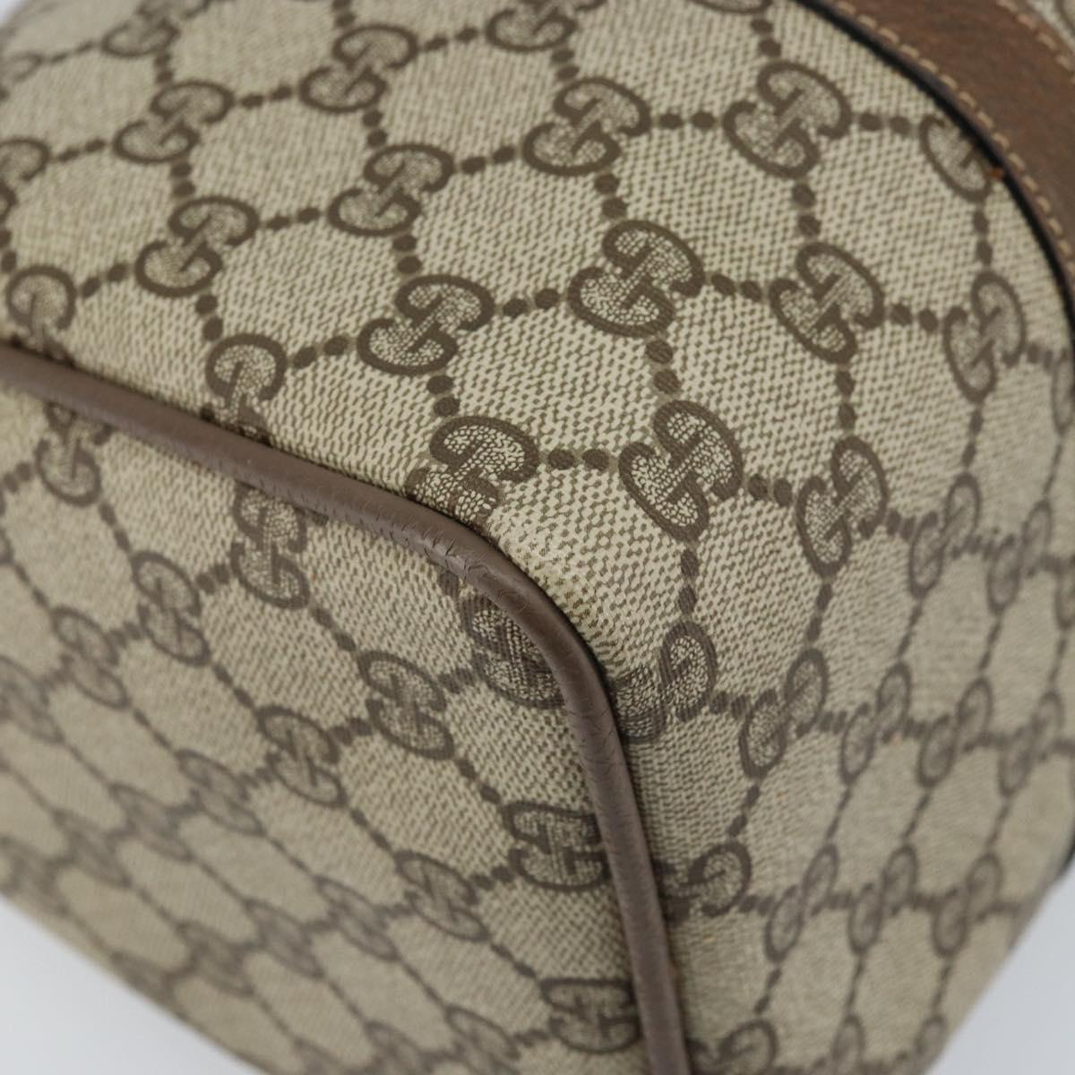 GUCCI GG Supreme Web Sherry Line Boston Bag PVC Beige Gold 24 02 007 Auth ka2825