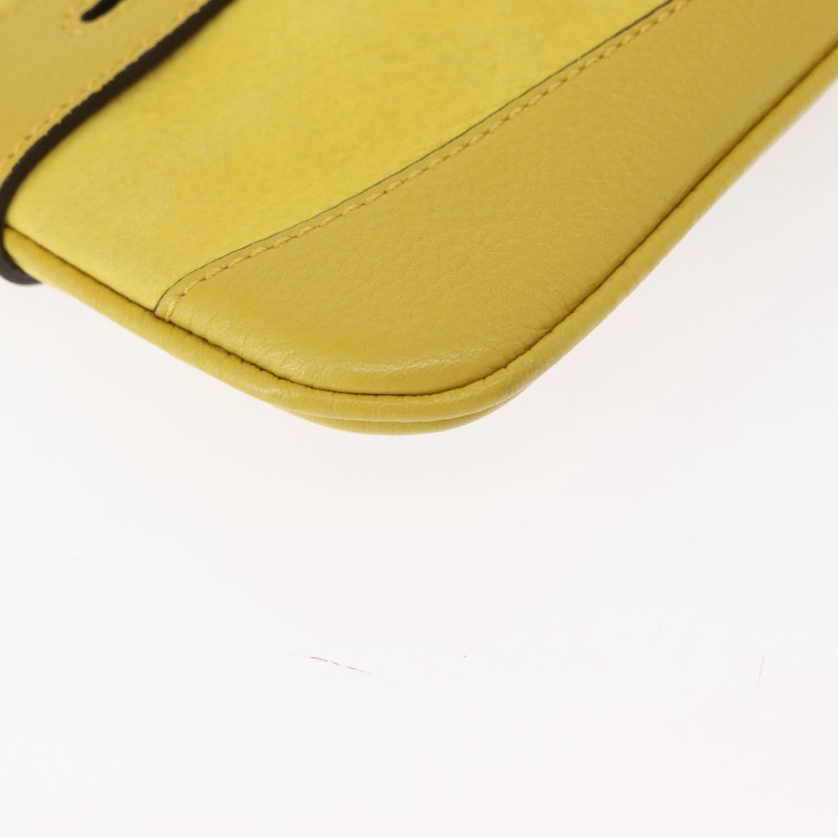 BURBERRY Shoulder Bag Leather Yellow gold Auth ka283