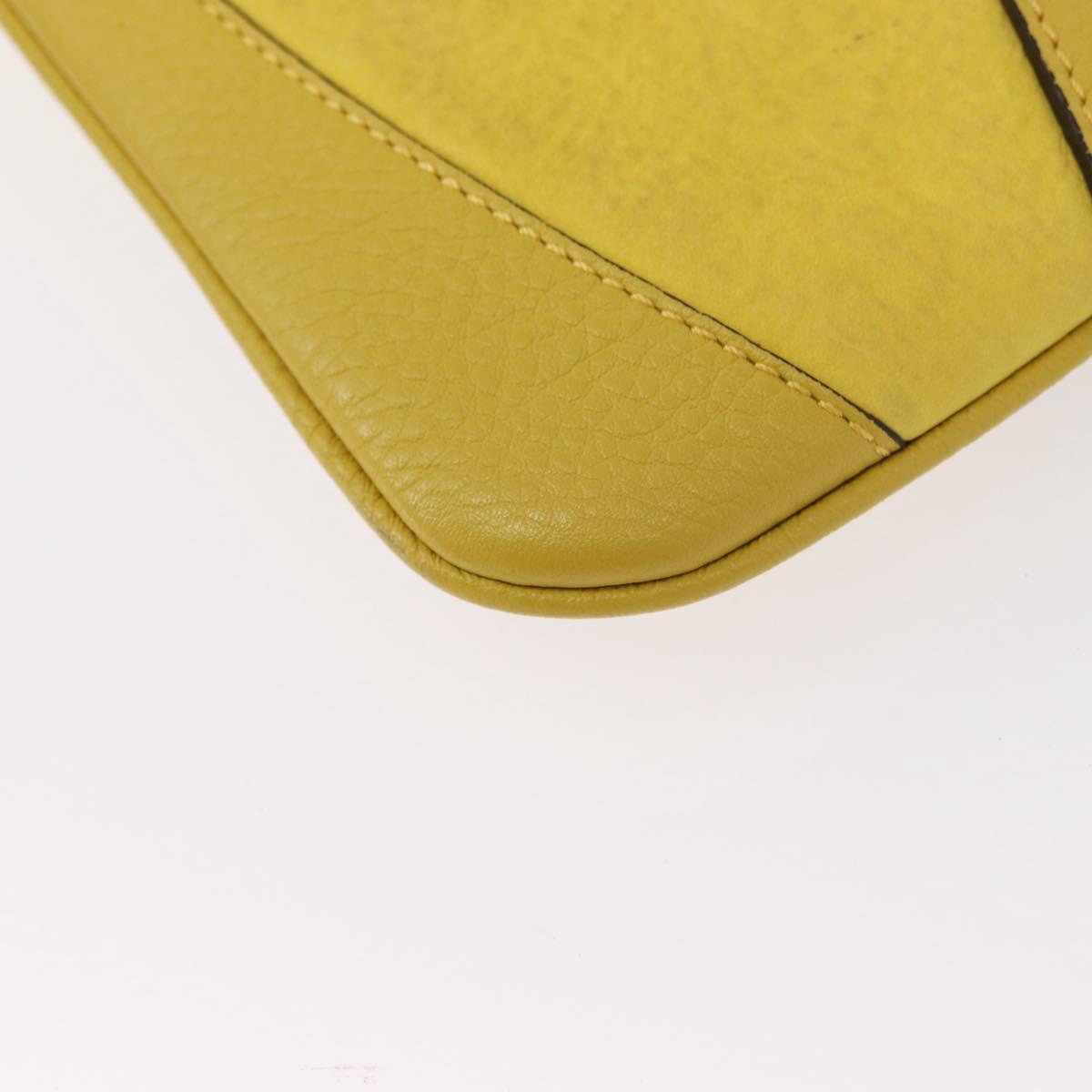 BURBERRY Shoulder Bag Leather Yellow gold Auth ka283
