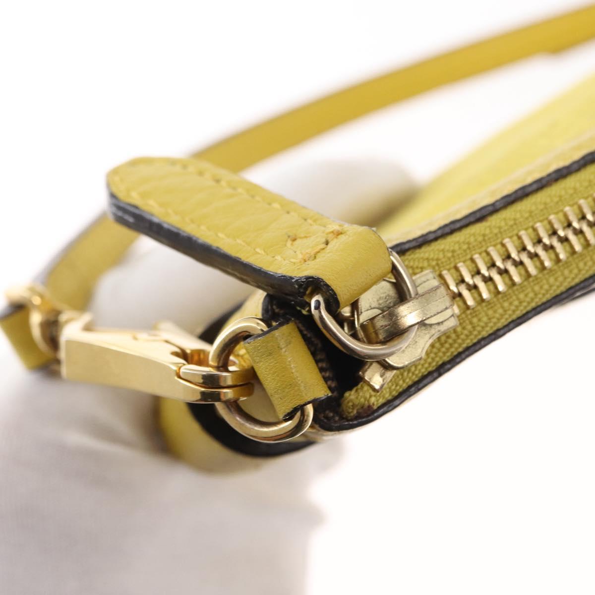 BURBERRY Shoulder Bag Leather Yellow gold Auth ka283