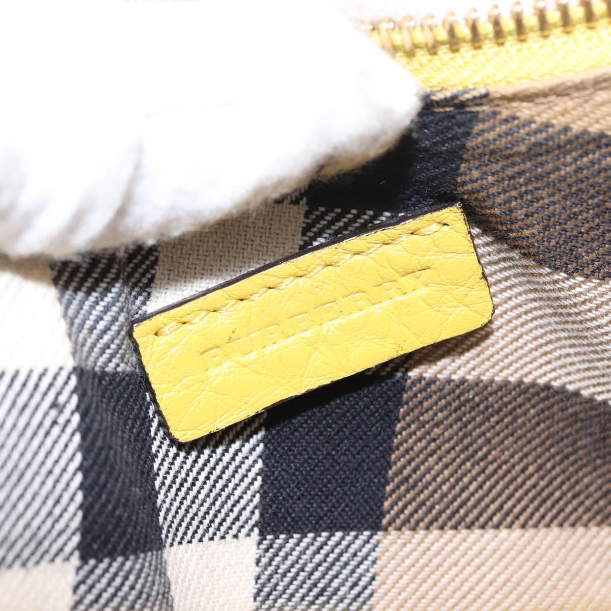 BURBERRY Shoulder Bag Leather Yellow gold Auth ka283