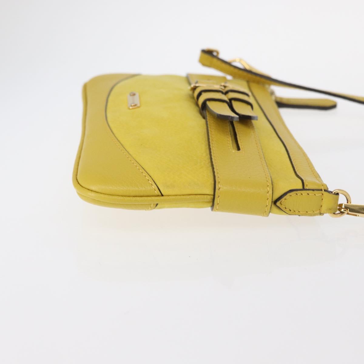 BURBERRY Shoulder Bag Leather Yellow gold Auth ka283