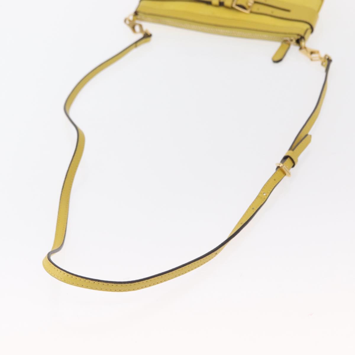 BURBERRY Shoulder Bag Leather Yellow gold Auth ka283
