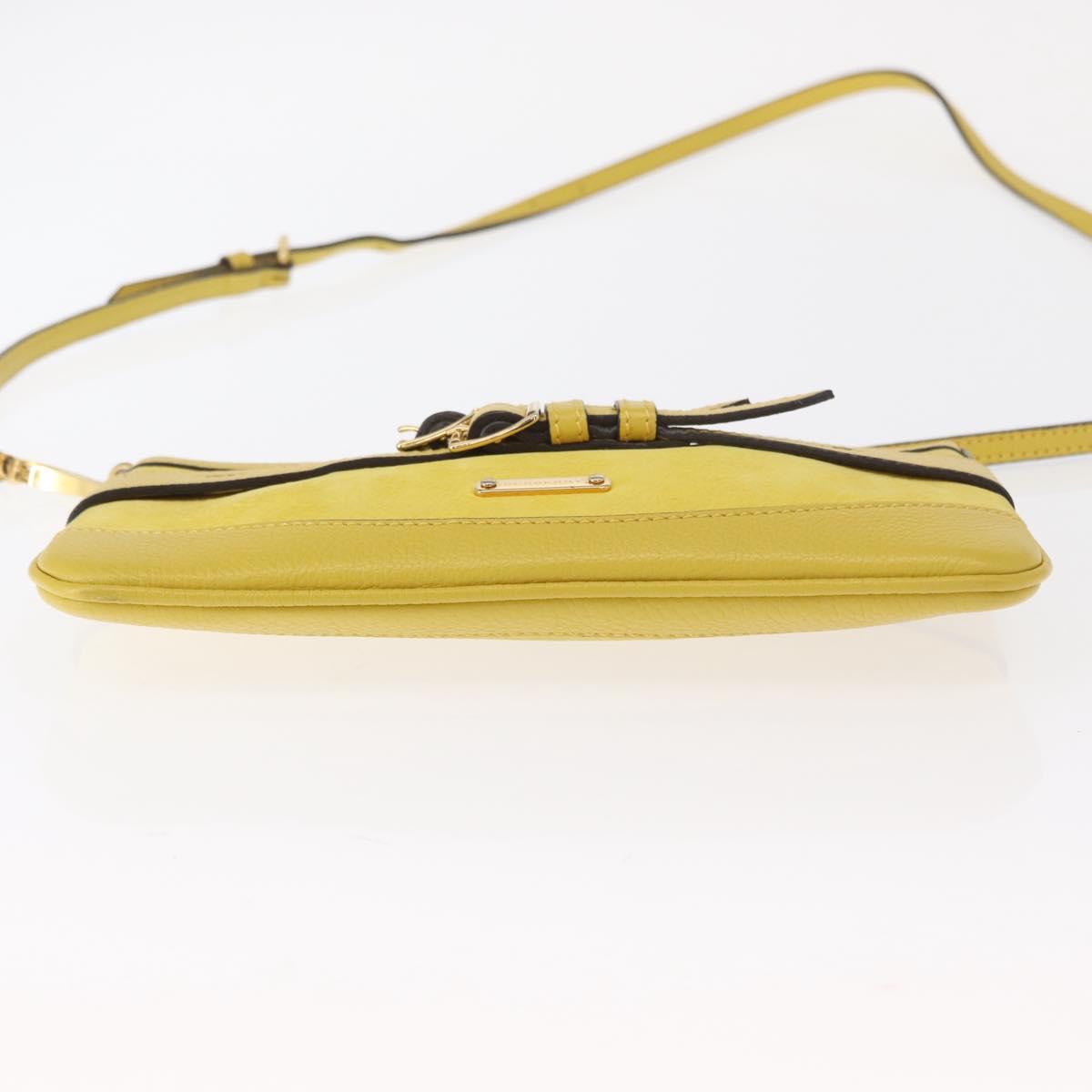 BURBERRY Shoulder Bag Leather Yellow gold Auth ka283