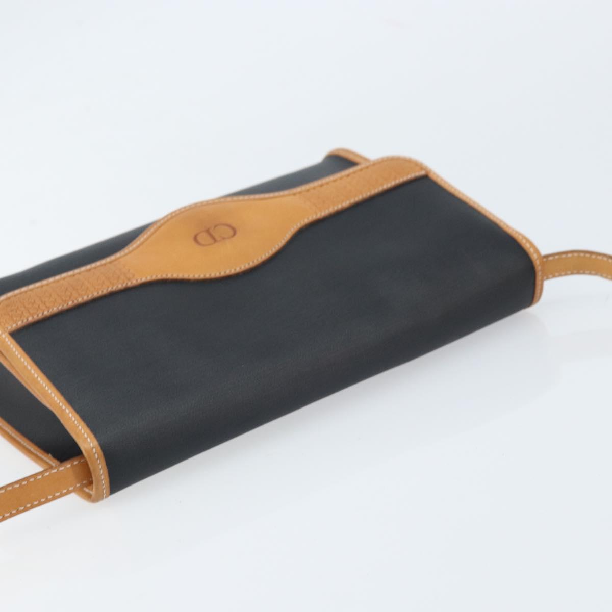 Christian Dior Shoulder Bag Nylon Black Gold Auth ka2831
